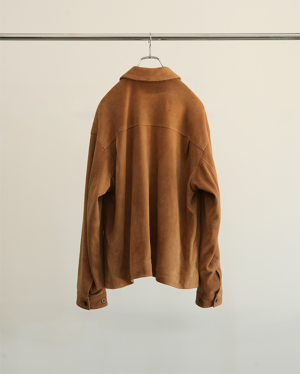 SUEDE SHORT SHIRT JACKET(BROWN)