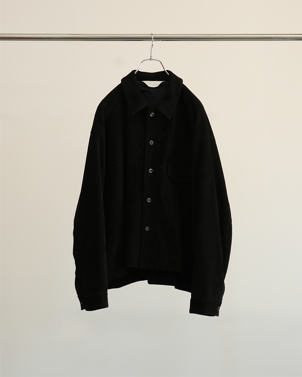 SUEDE SHORT SHIRT JACKET(BLACK)