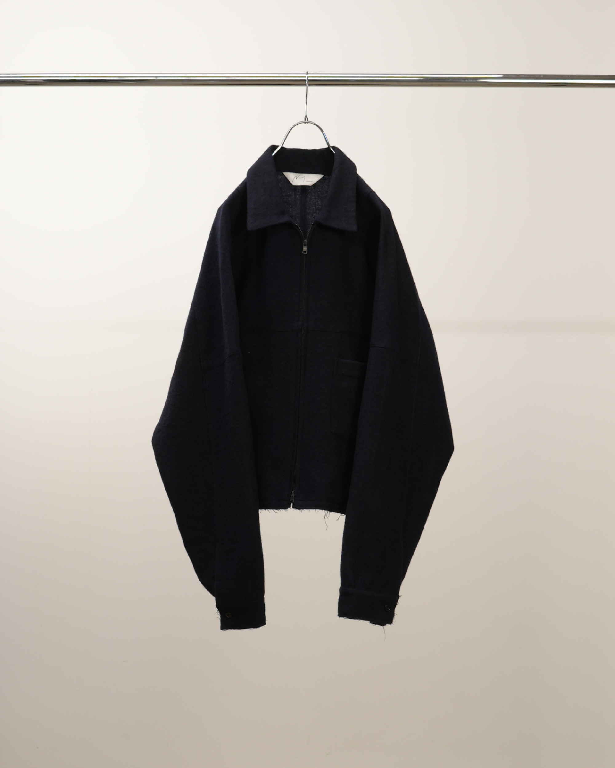 SHRINK WOOL SHORT ZIPUP SHIRT JACKET(NAVY)