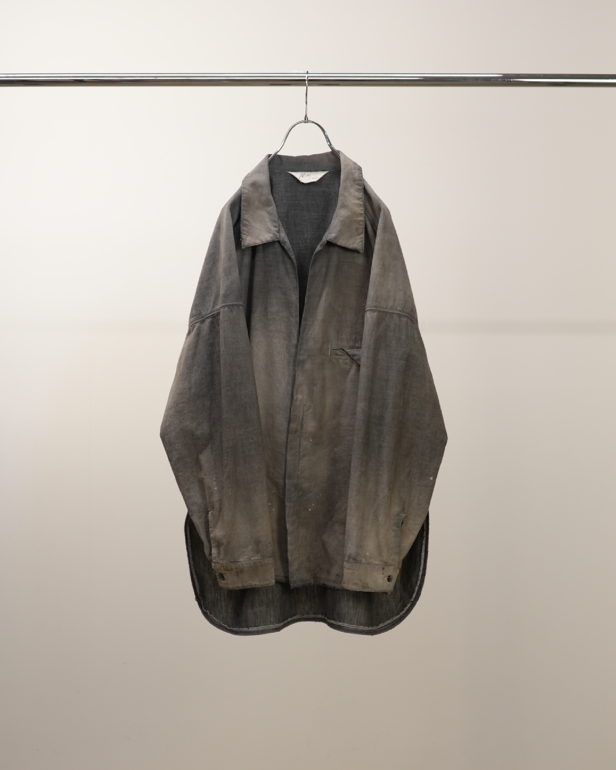 AGING CHAMBRAY LONG SHIRT(BLACK)