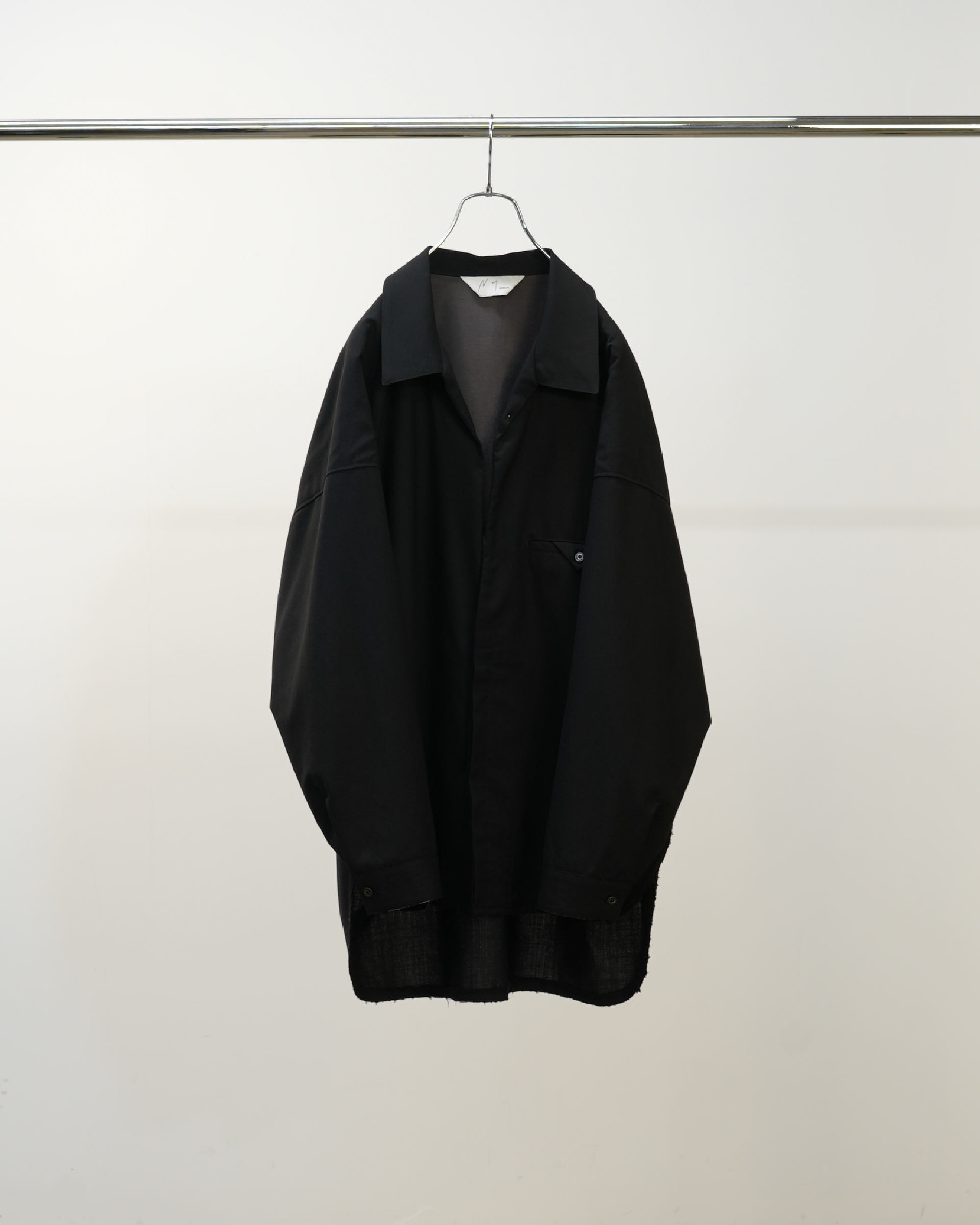 WASH WOOL LONG SHIRT(BLACK)