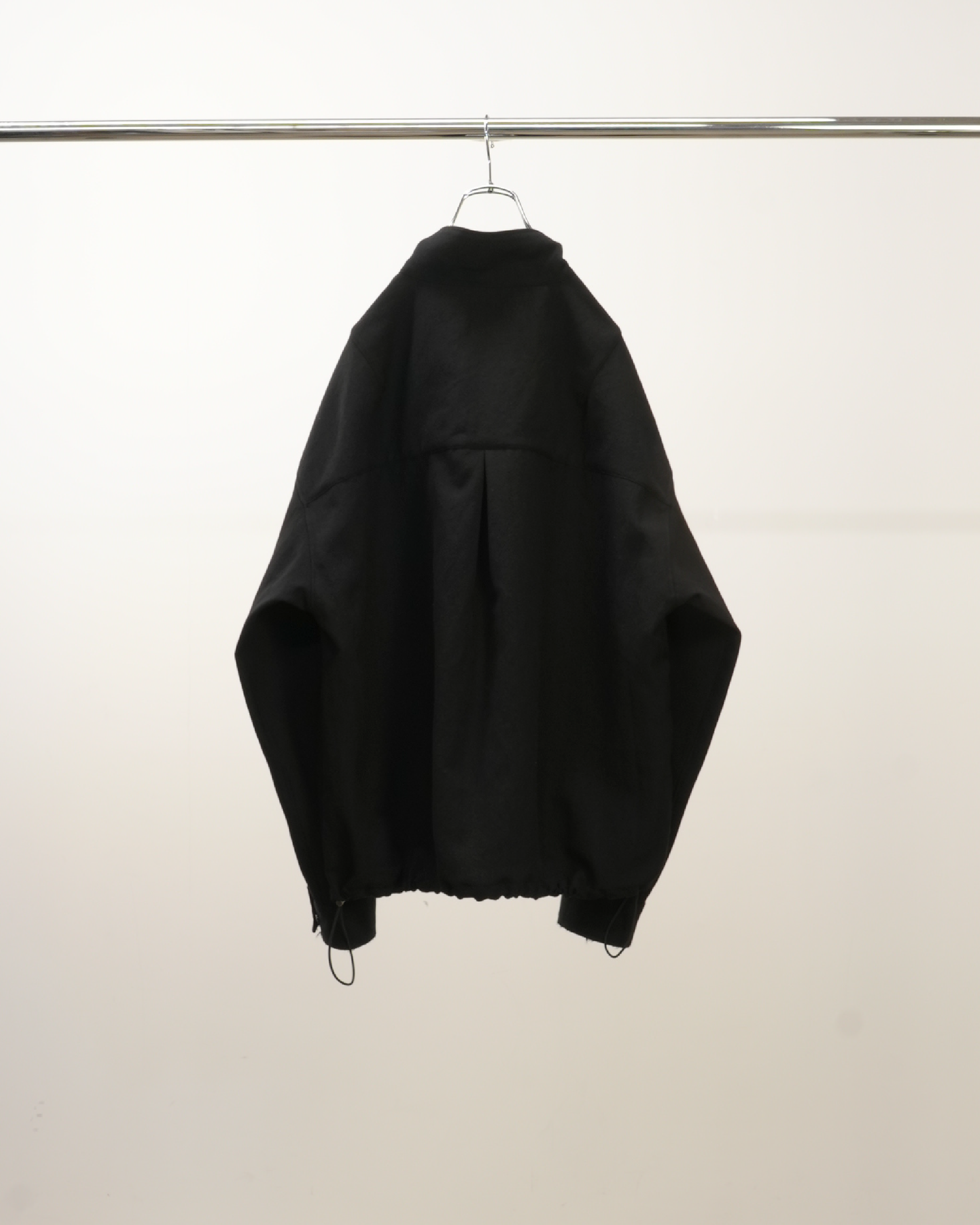 WOOL HALF ZIP PULL OVER SHIRT(BLACK)