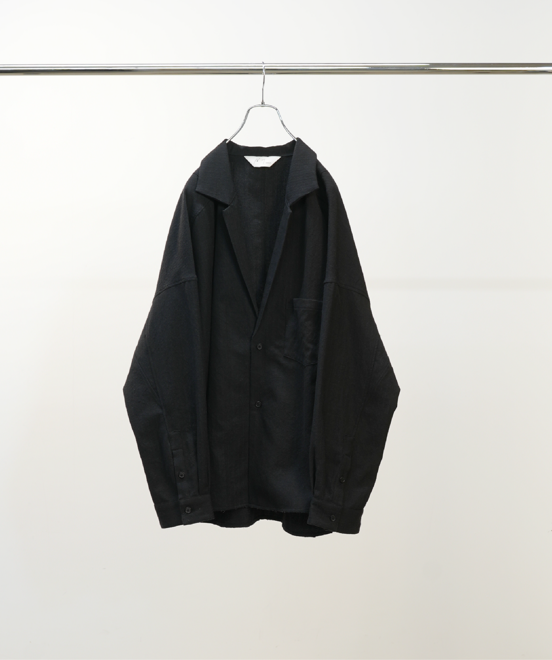 【新品】Ancellme WASH WOOL TAILORED SHIRT DOUBLEGAUZE SHIRT(BLACK) – ANCELLM