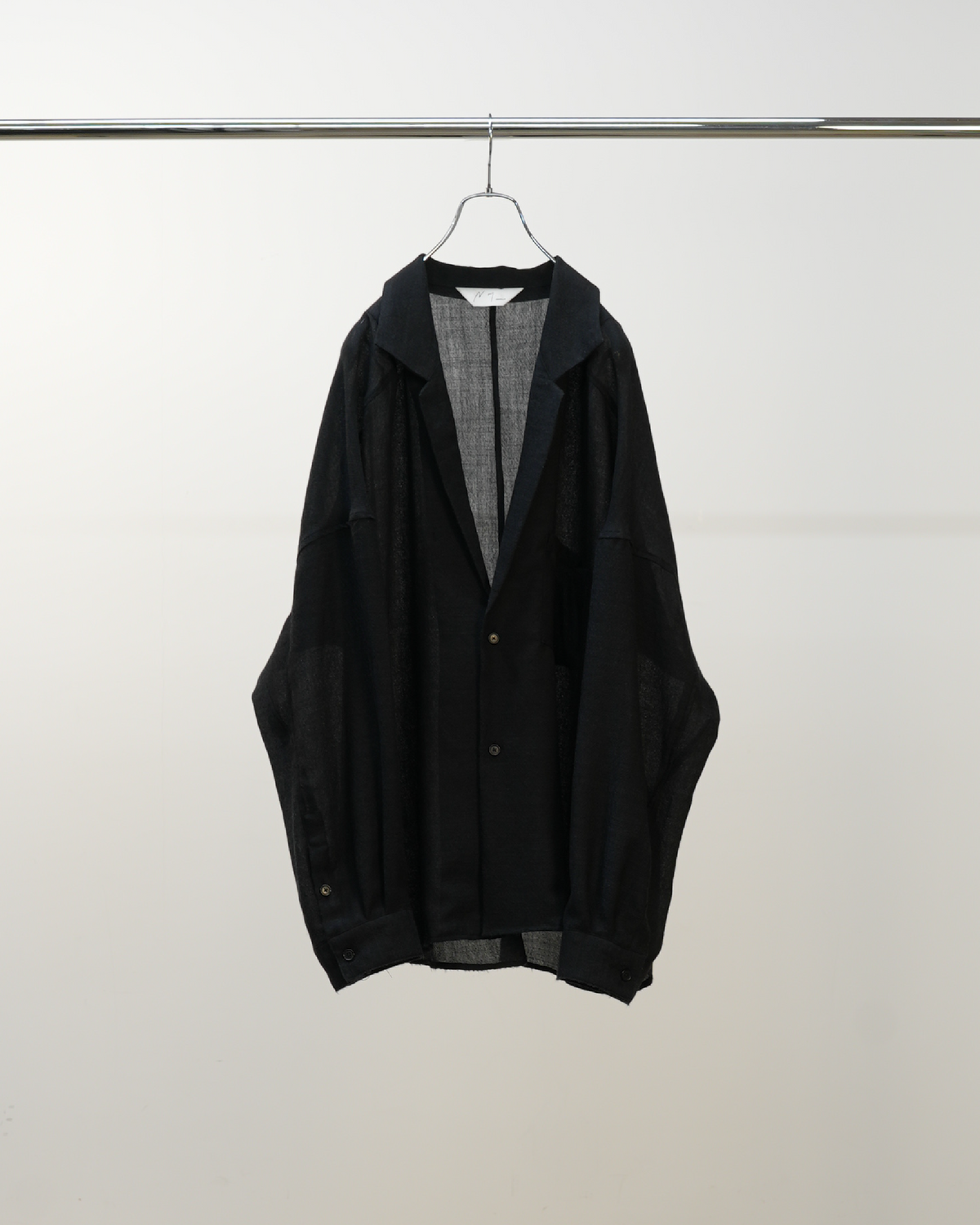 WOOL KERSEY TAILORED SHIRT(BLACK)
