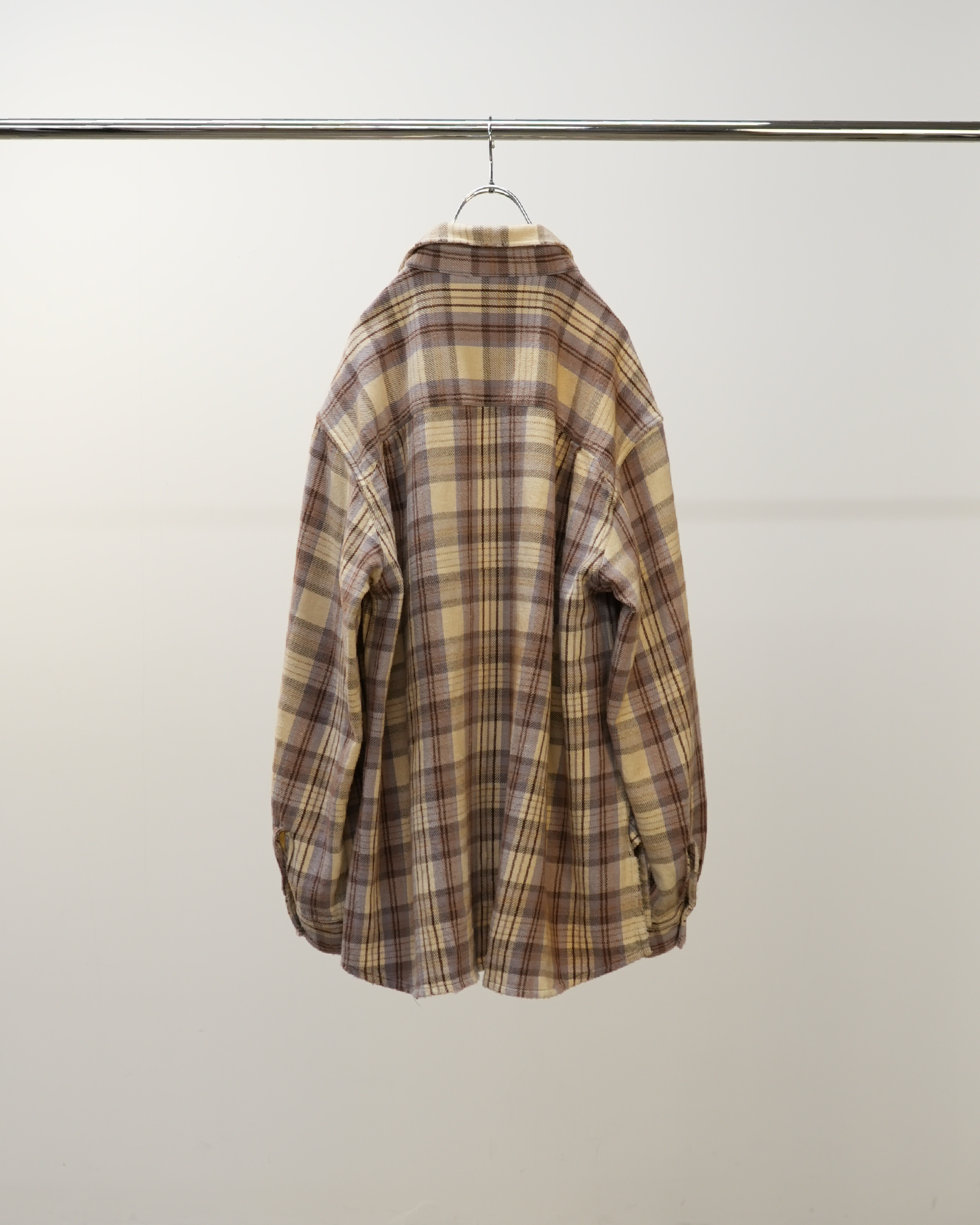 NEL CHECK OVER WORK SHIRT(IVORY)