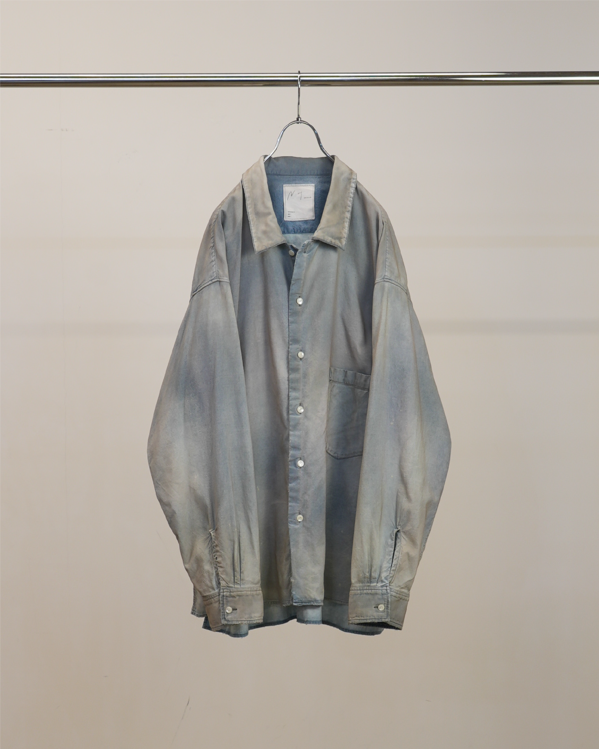 BRUSHSTROKE AGING SHIRT(INDIGO)