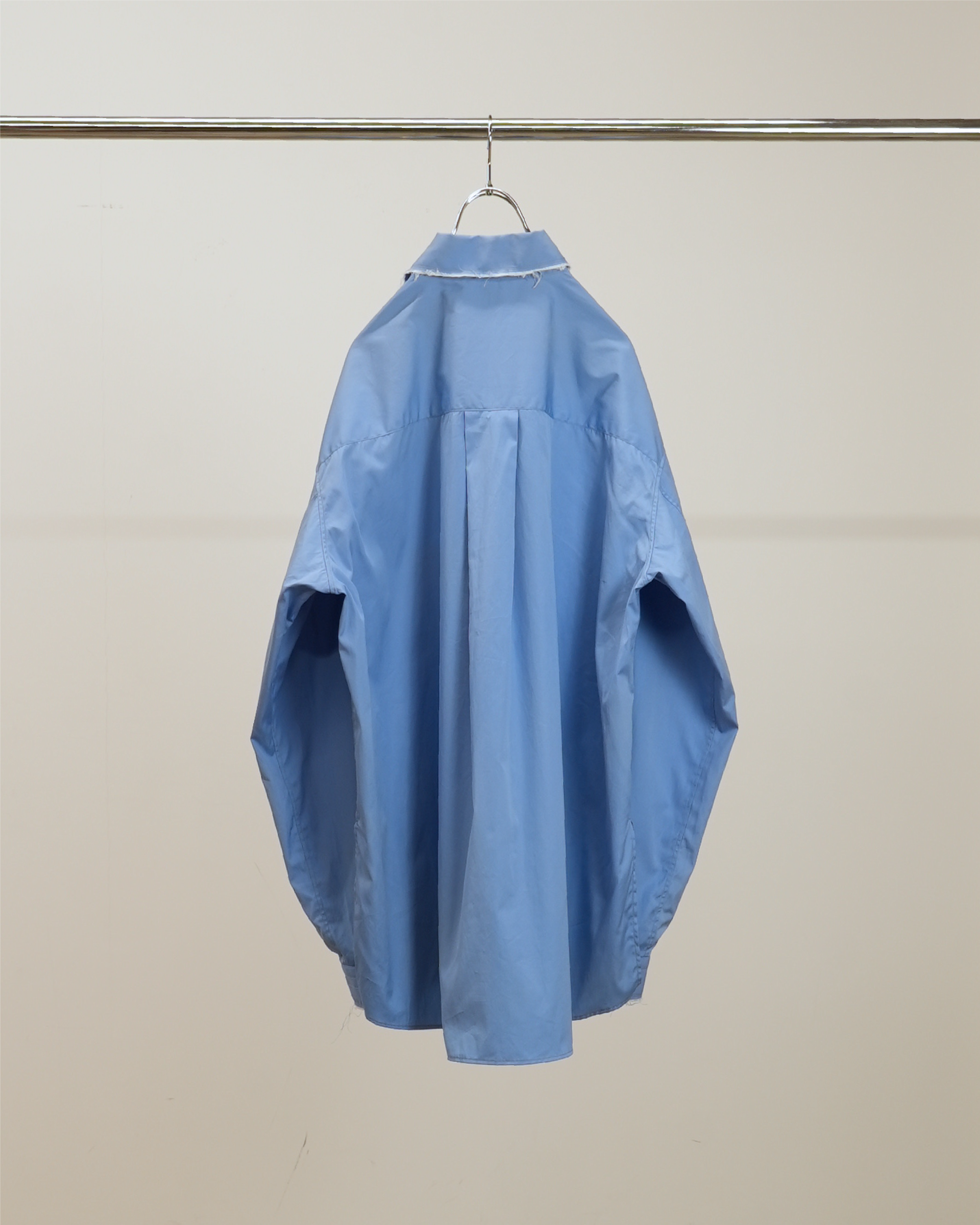 HIGH-COUNT FRAYED OVER SHIRT(BLUE)