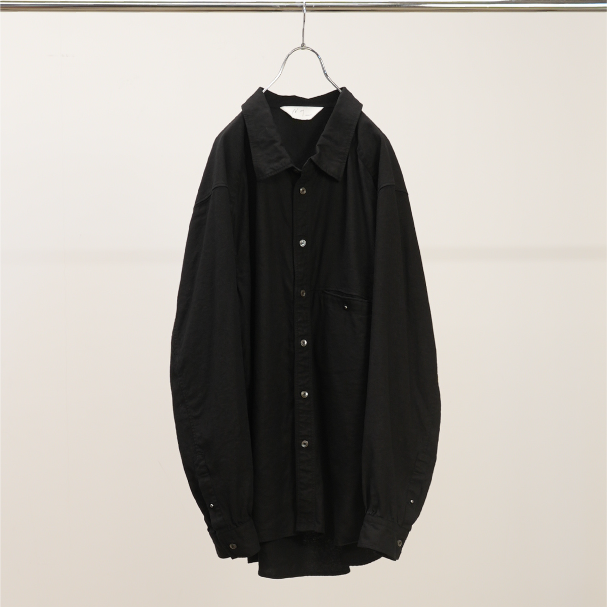 L/S NEP BOXY SHIRT(BLACK)