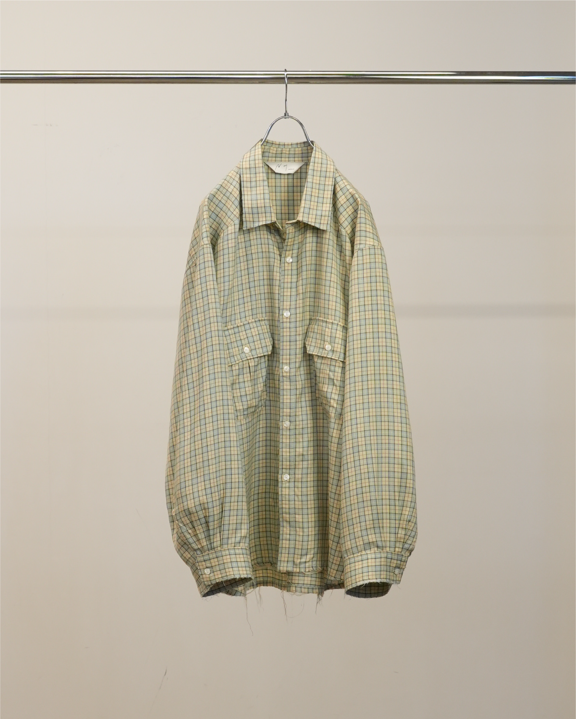 NEL CHECK OVER WORK SHIRT(CREAM)