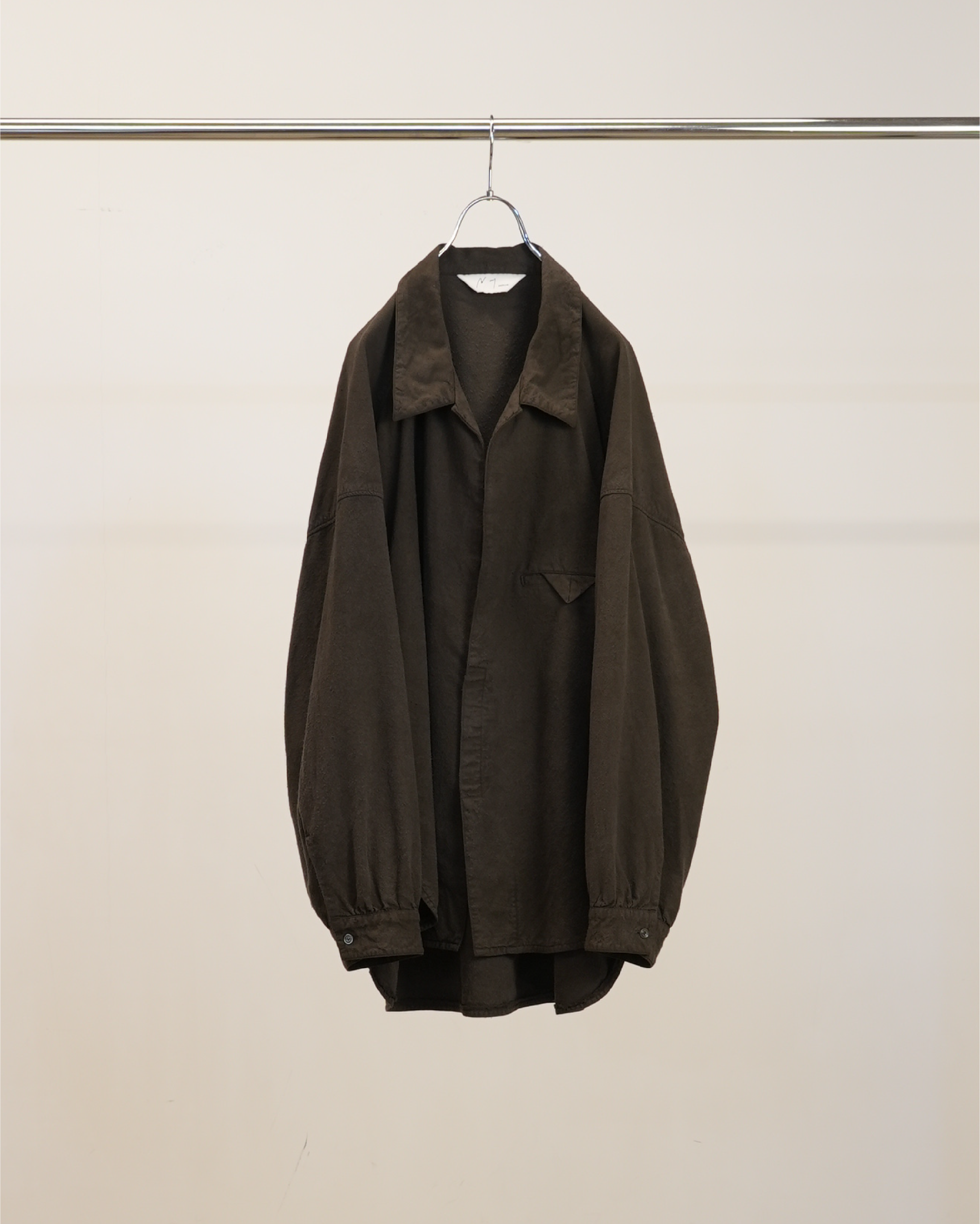 SILK NEP LONG SHIRT(BROWN)