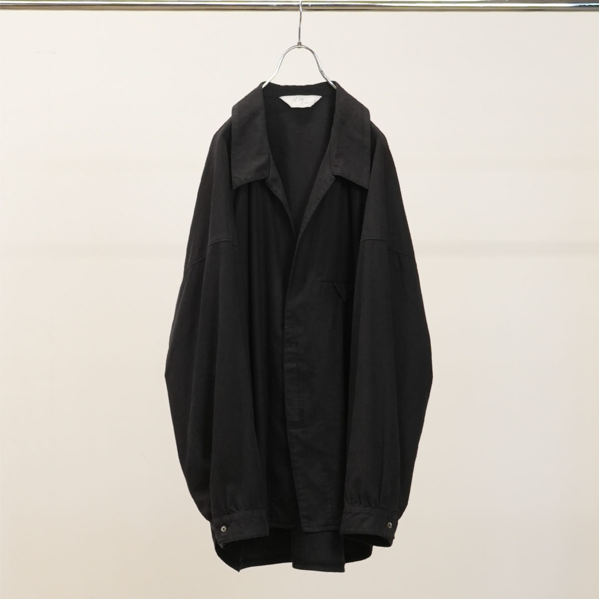 ANCELLM アンセルム 26SS SILK NEP SHIRT シャツ SILK NEP LONG SHIRT(BLACK)