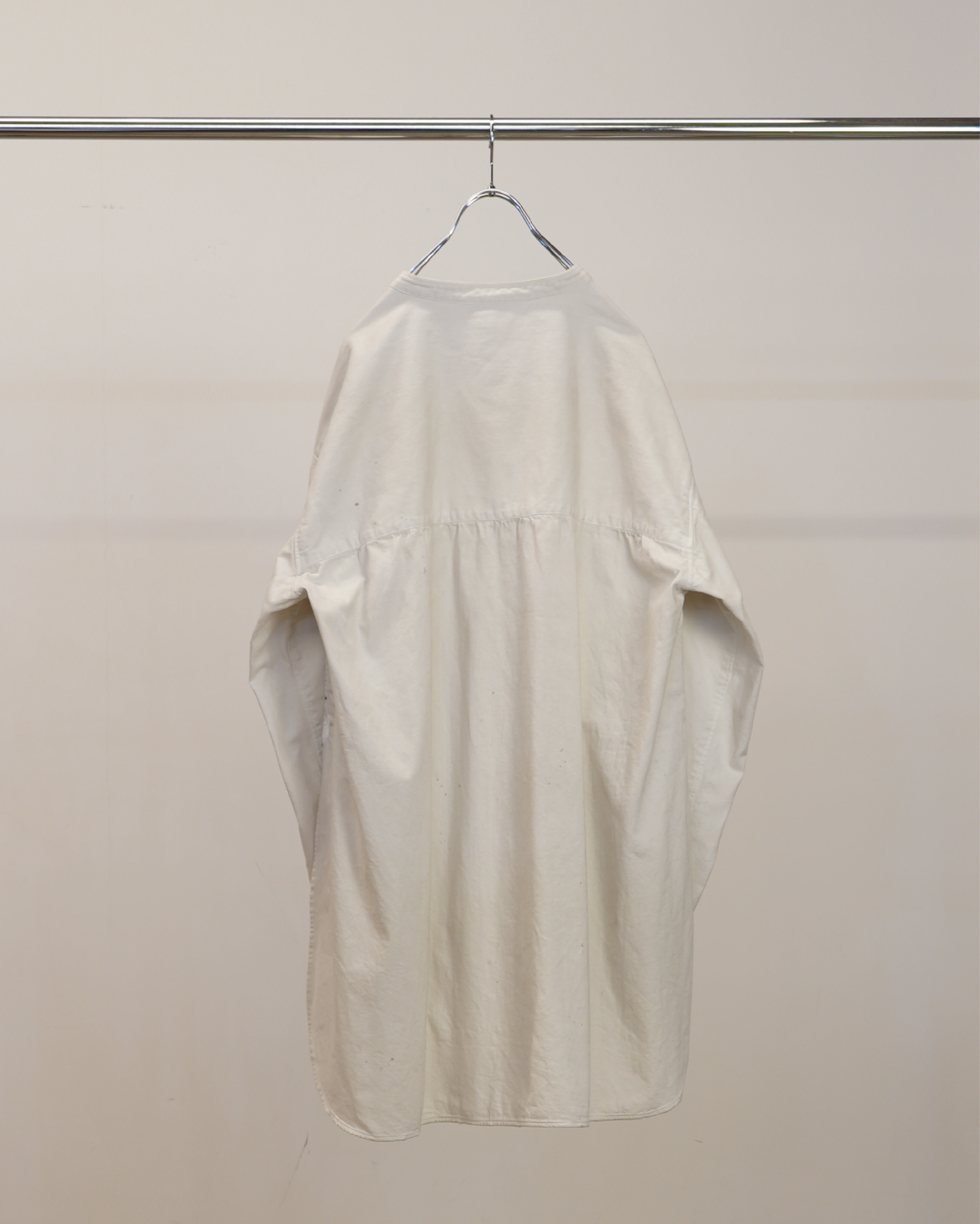 DENIM BAND COLLAR SHIRT(WHITE)
