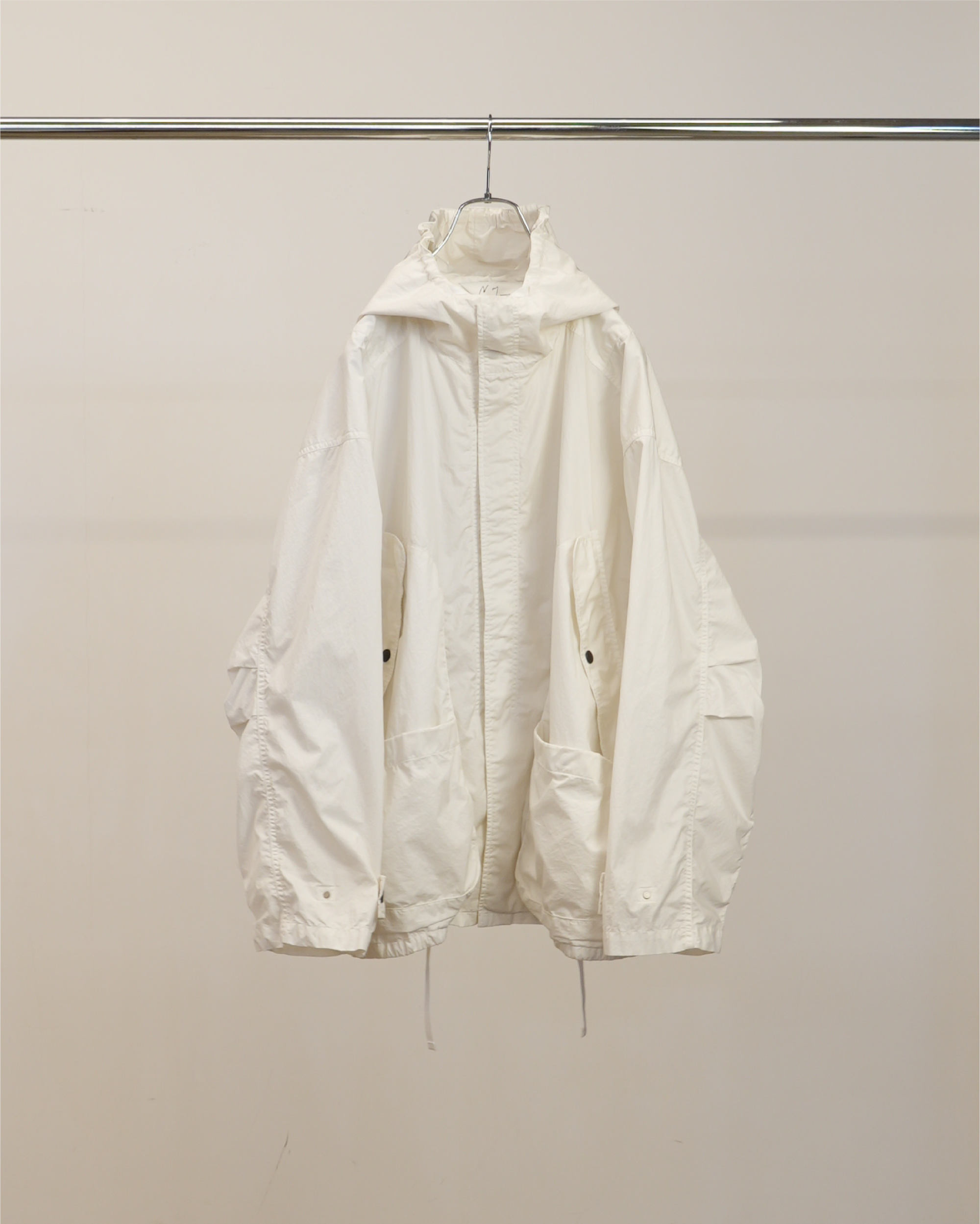 HOODED FIELD SHIRT JACKET(WHITE)