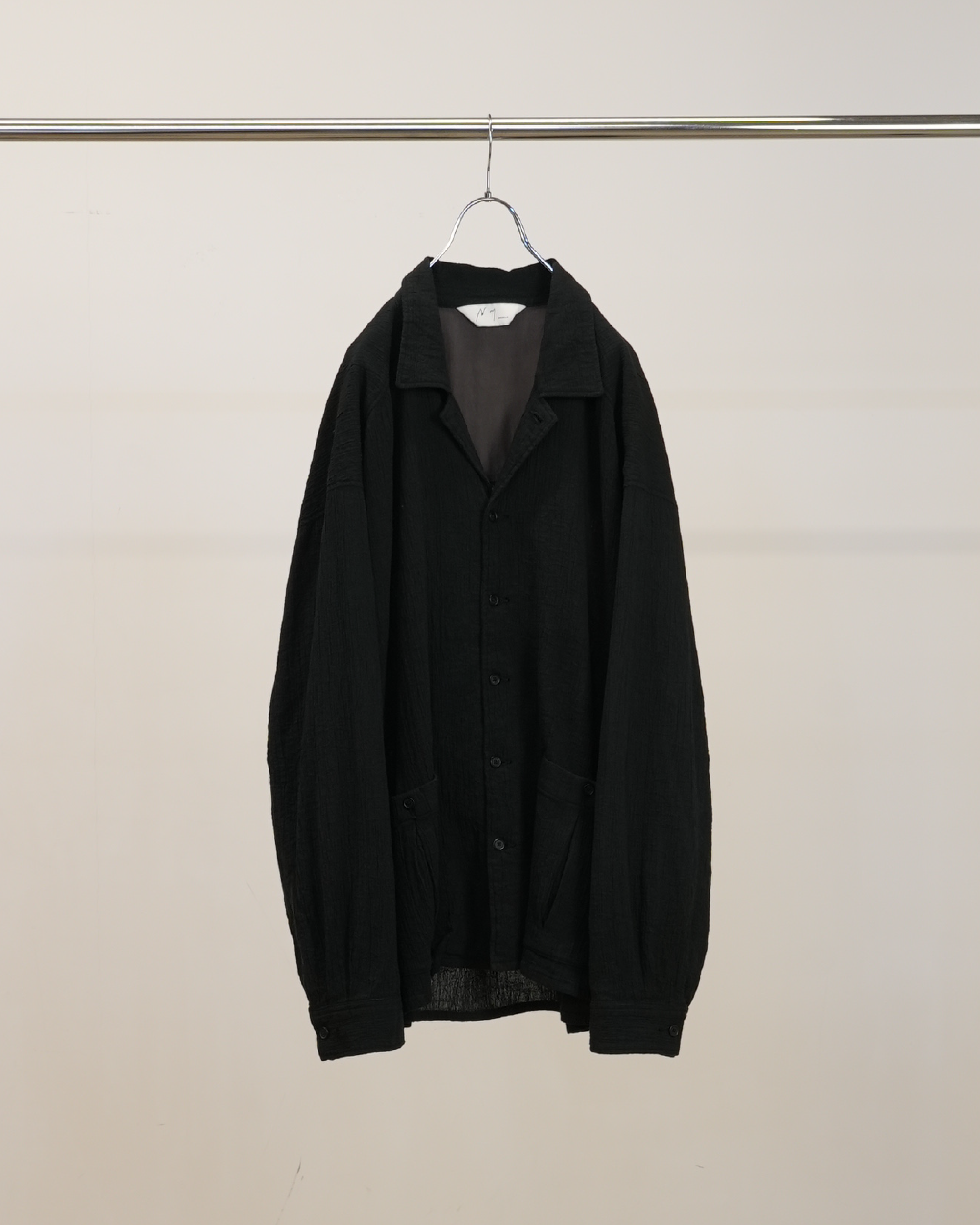 CREPE SHIRT JACKET(BLACK)