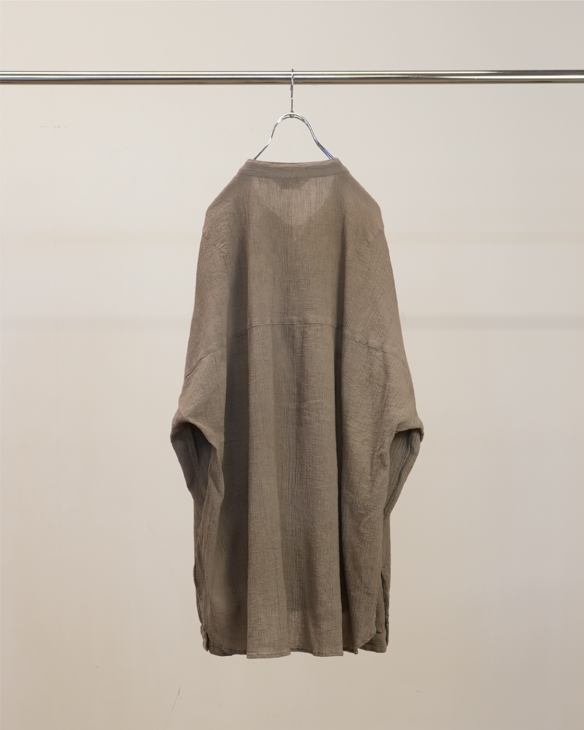 CREPE HALF ZIP SHIRT(GREIGE)