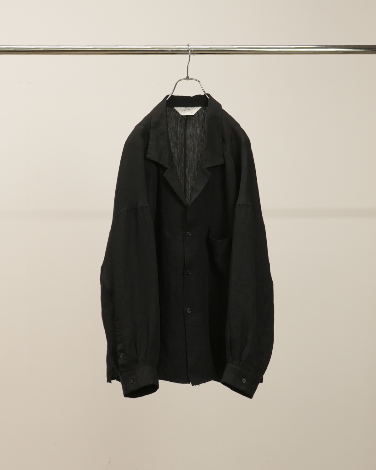 100/S LINEN TAILORED SHIRT(BLACK)