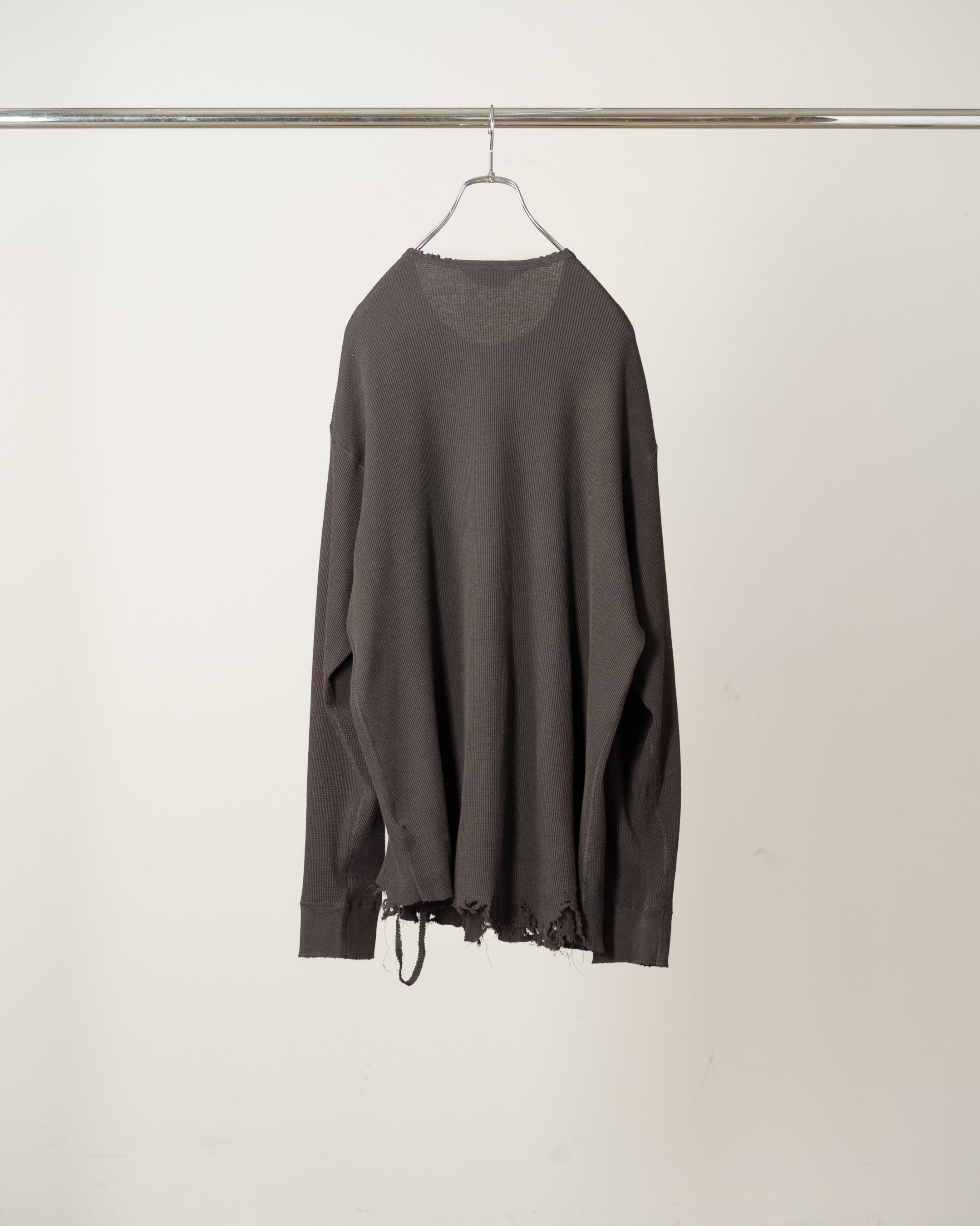 DAMAGE WAFFLE CREW LS(D.BROWN)