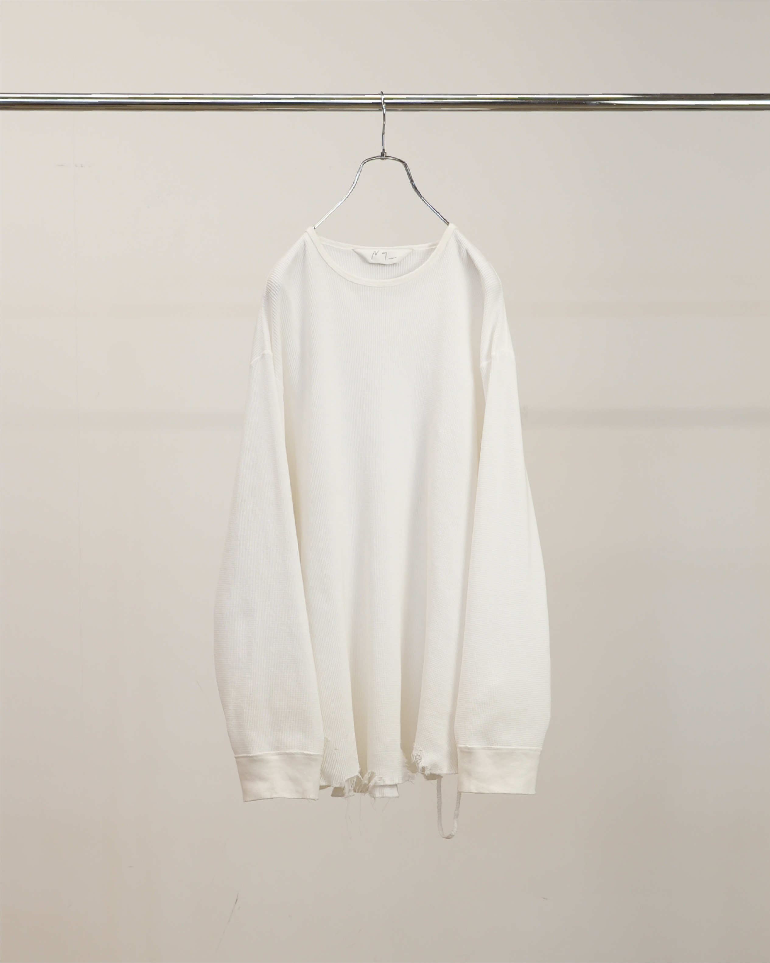 DAMAGE WAFFLE CREW LS(WHITE)