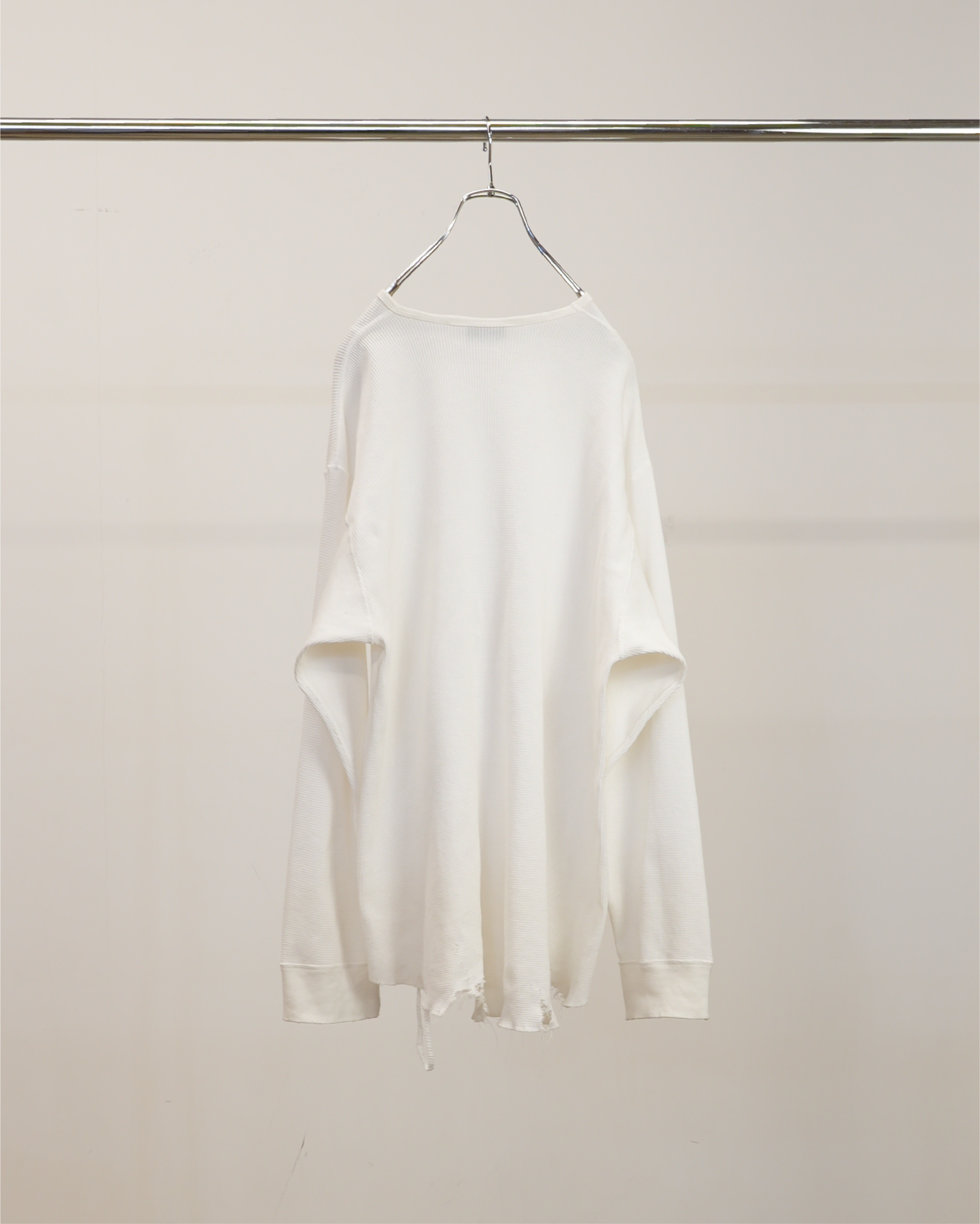 DAMAGE WAFFLE CREW LS(WHITE)