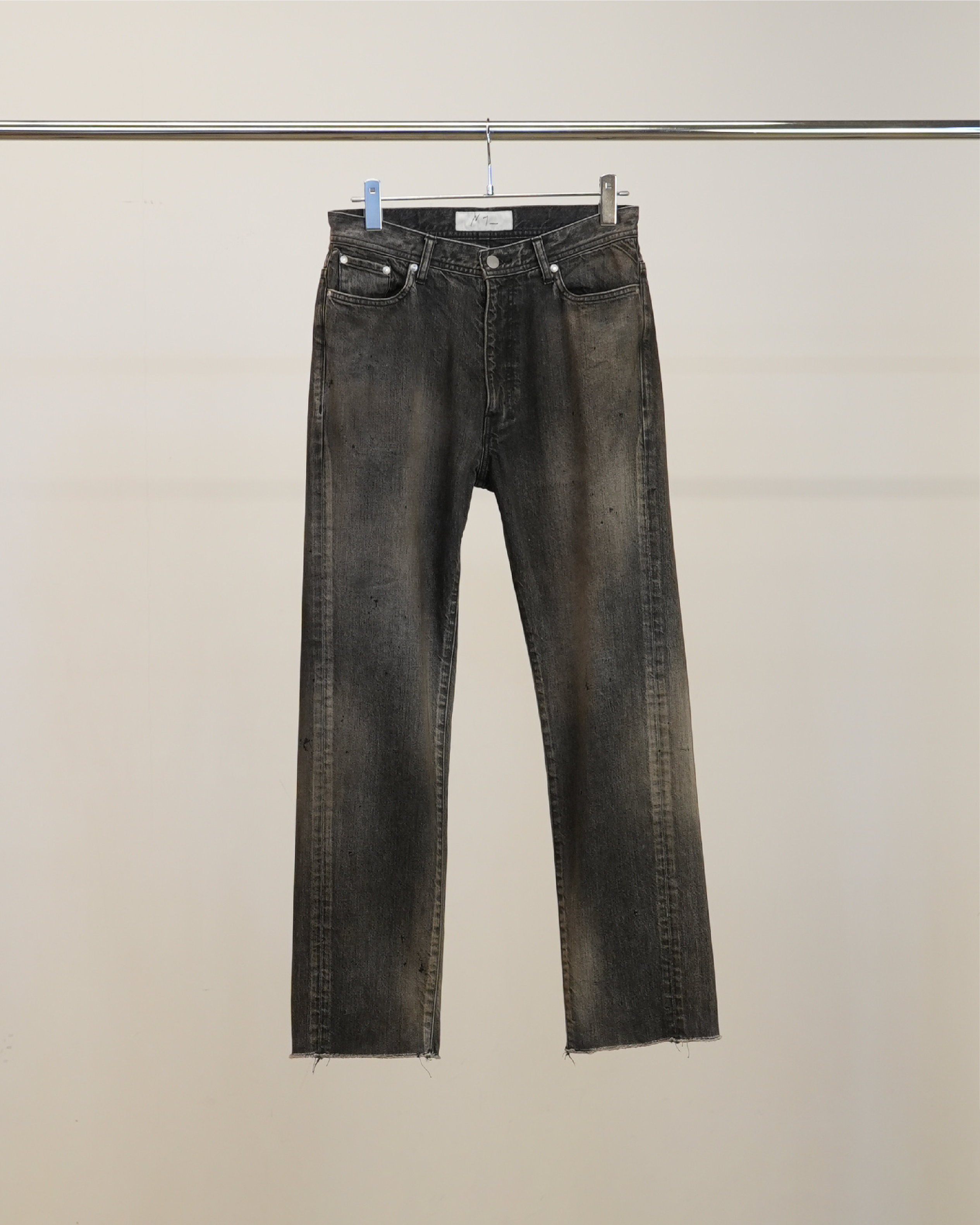 #07 SLIM STRAIGHT 5P DENIM PANTS(BLACK)