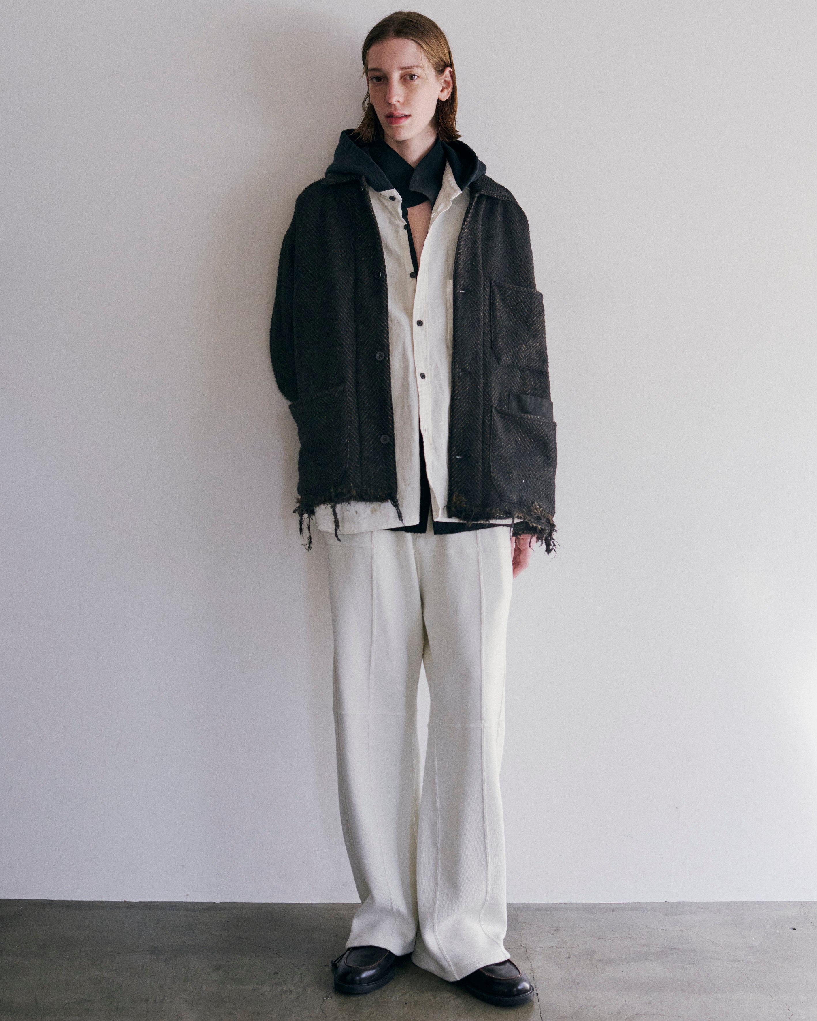 SWITCHING SMOOTH KNIT PANTS(WHITE)
