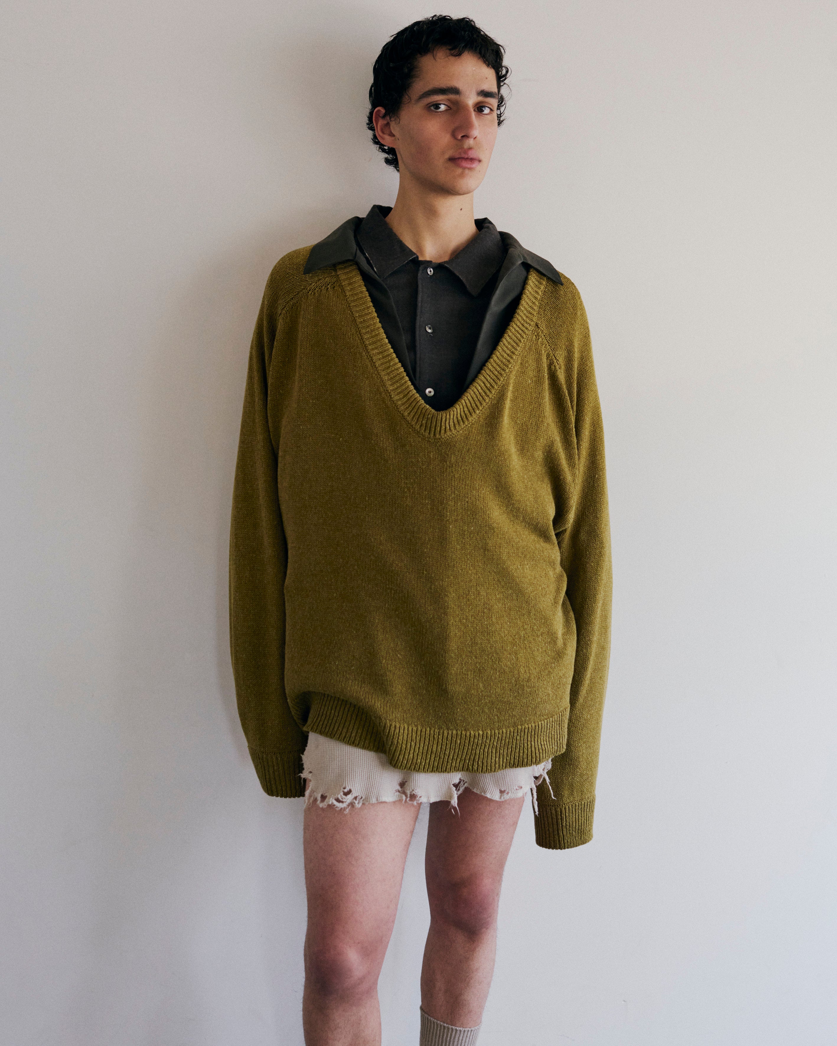 UV NECK KNIT(LIME)