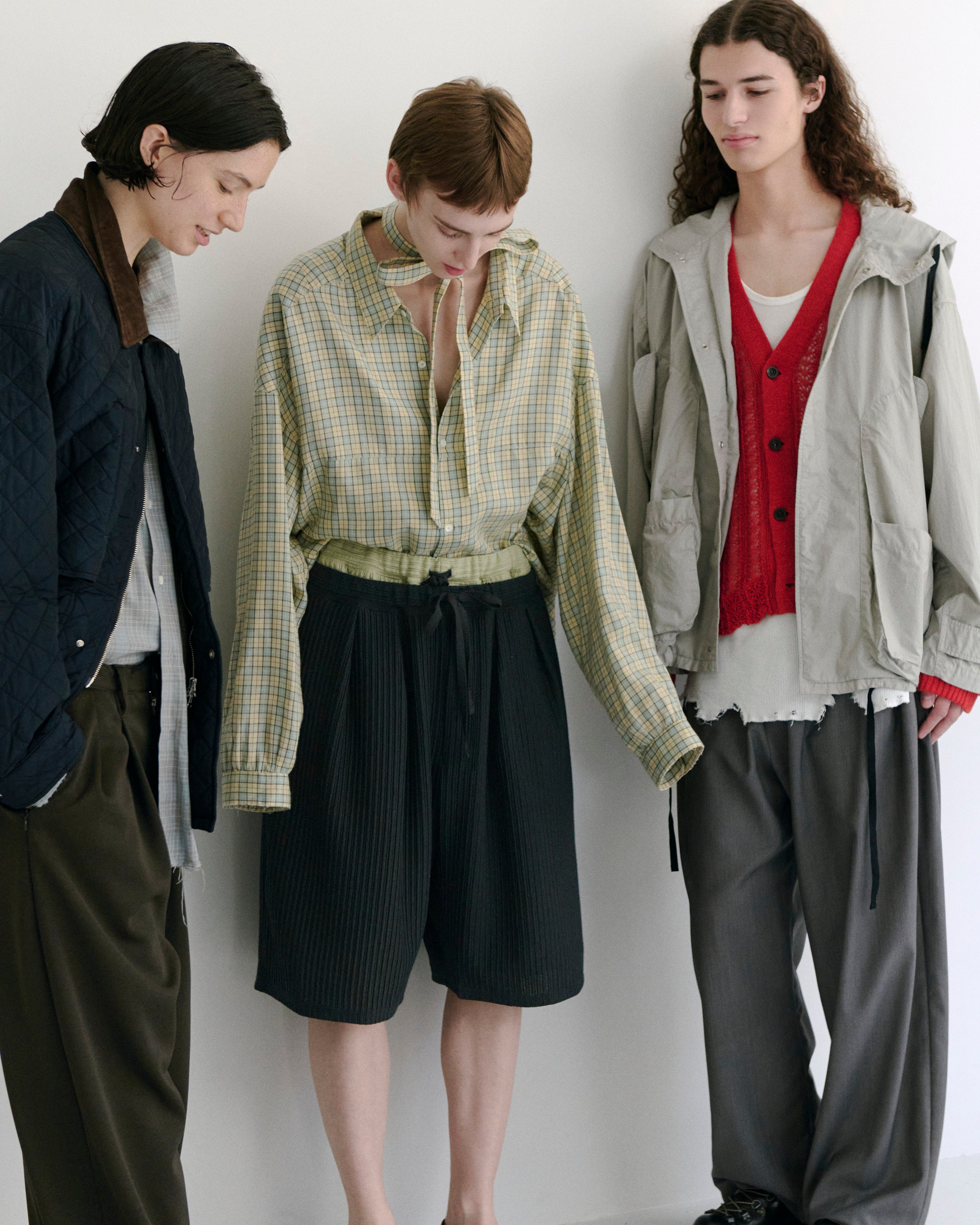 BELTED WOOL SLACKS(GRAY)