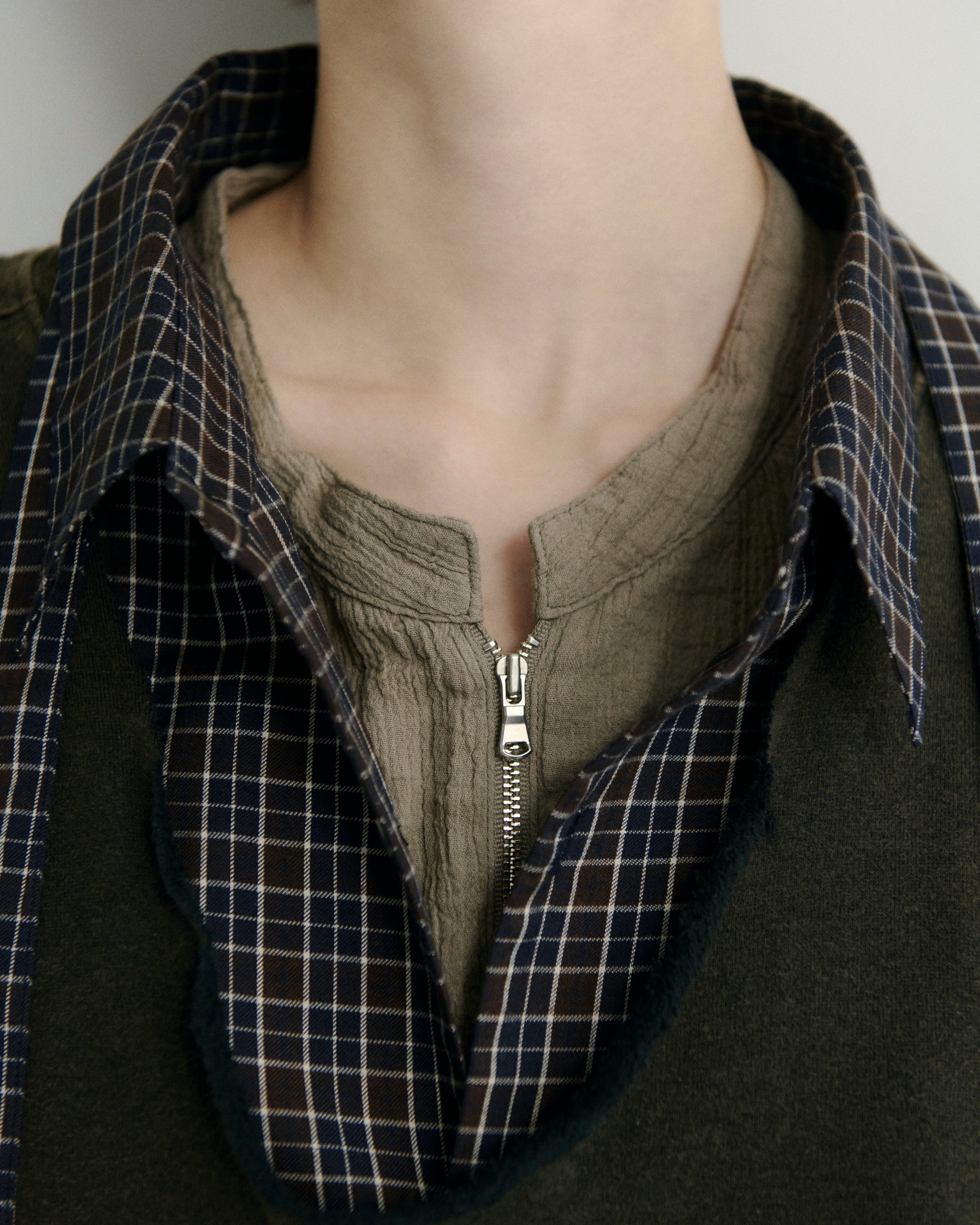BOW-TIE CHECK SHIRT(NAVY)