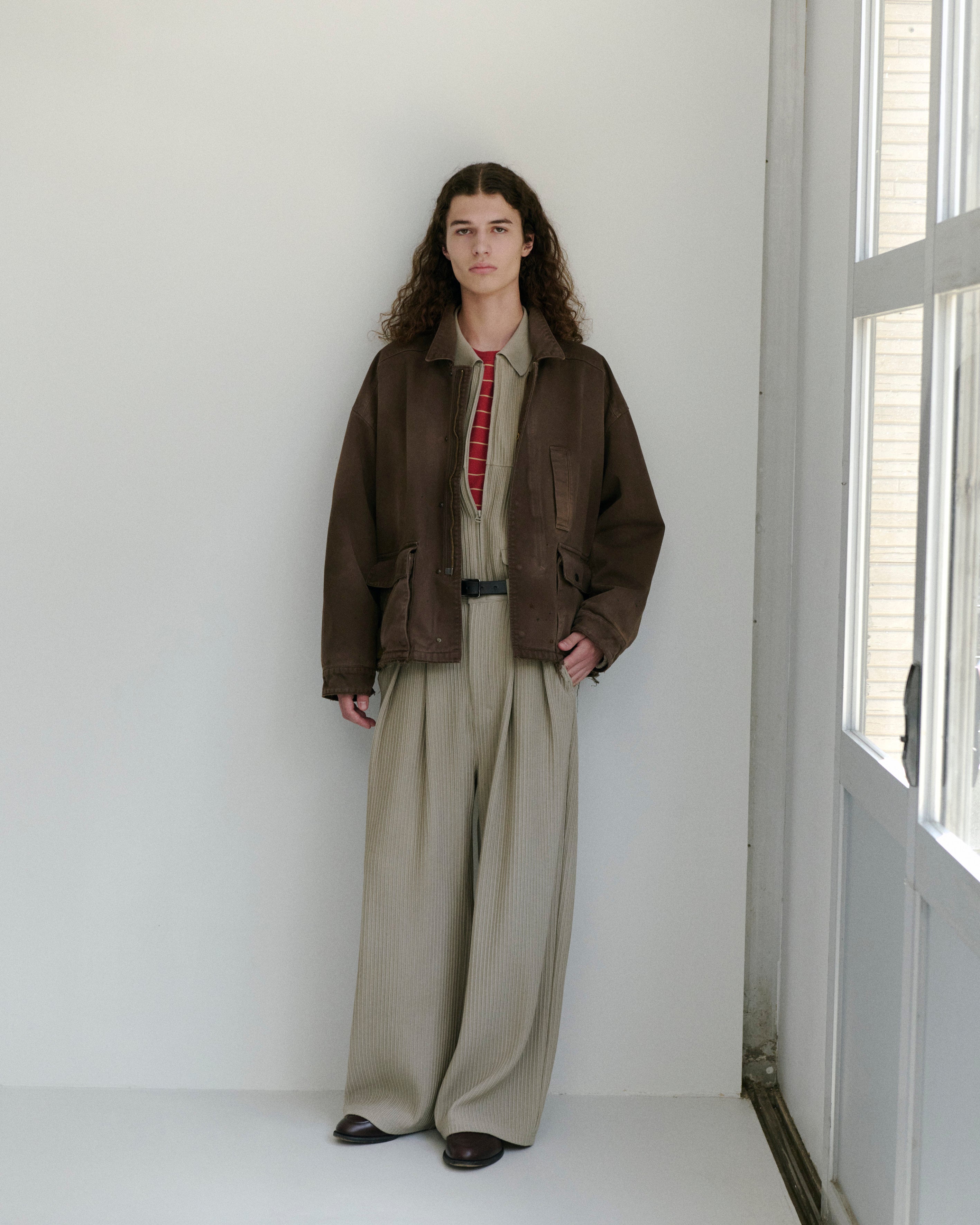 HIGHCOUNT DRILL AGING JACKET(BROWN)