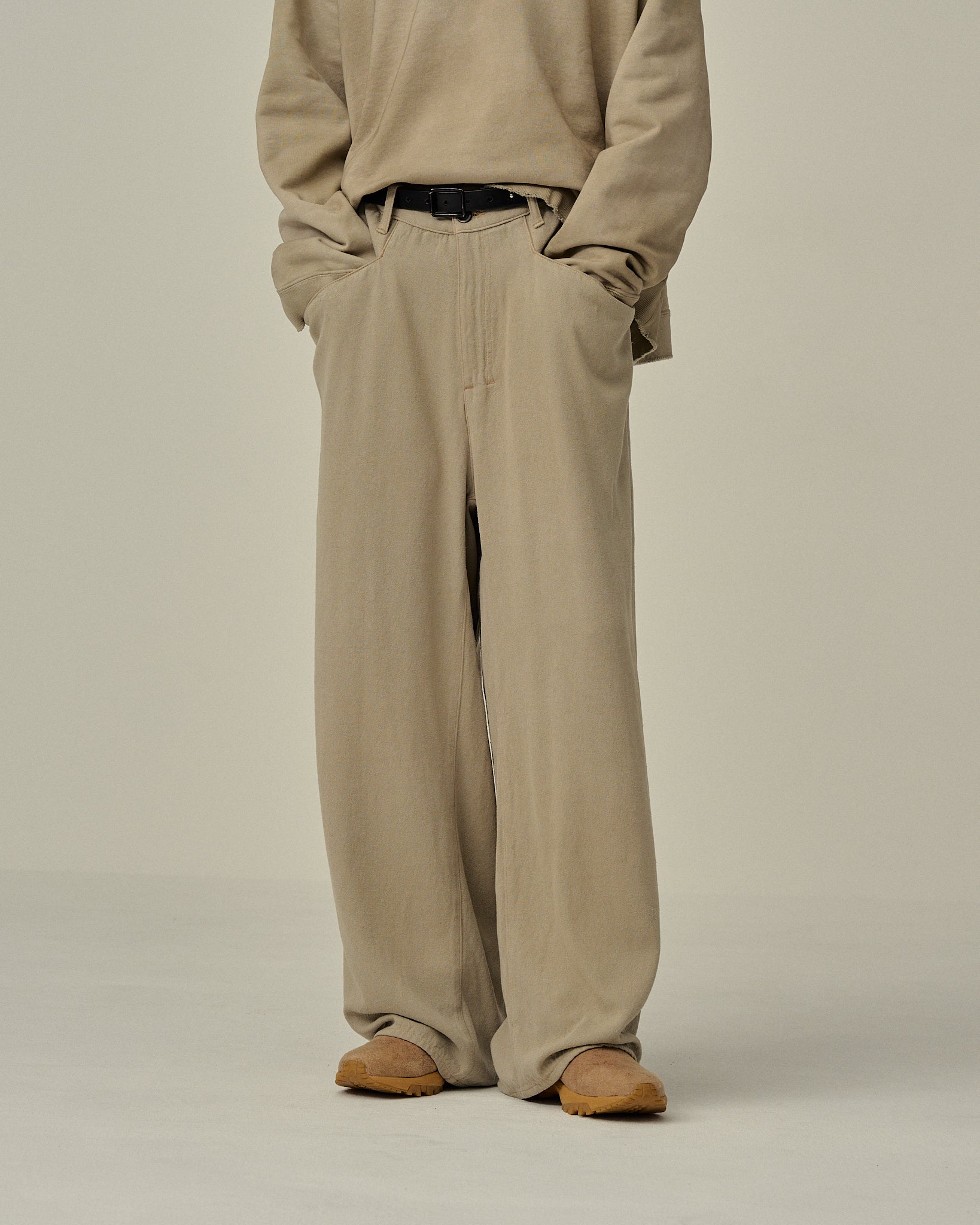 SILK WIDE SLACKS(SAND)