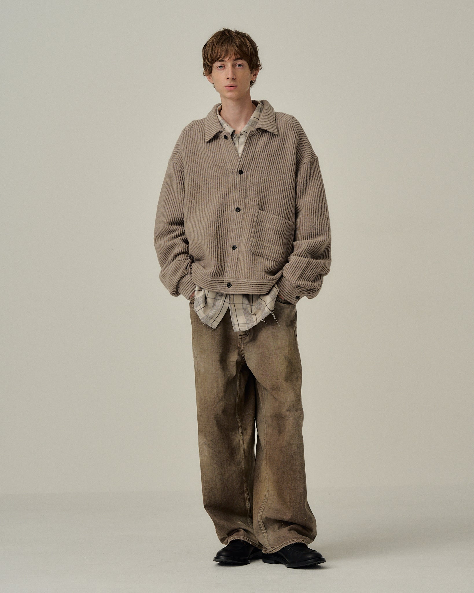 WOOL CORDUROY WORK SHIRT JACKET(SAND)