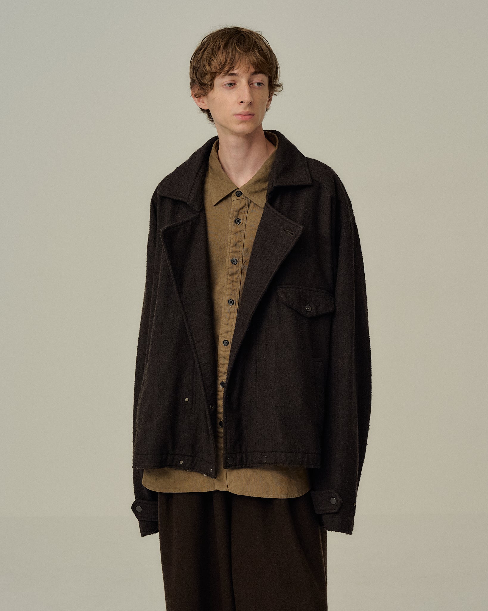 PILLING WOOL DOUBLE BLOUSON(BROWN)