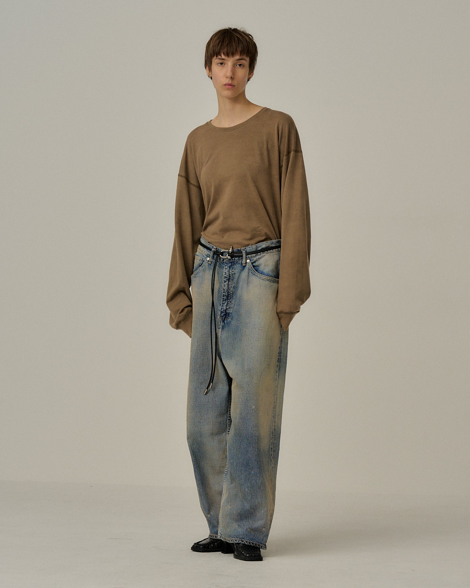 UNEVENNESS LS T-SHIRT(BROWN)
