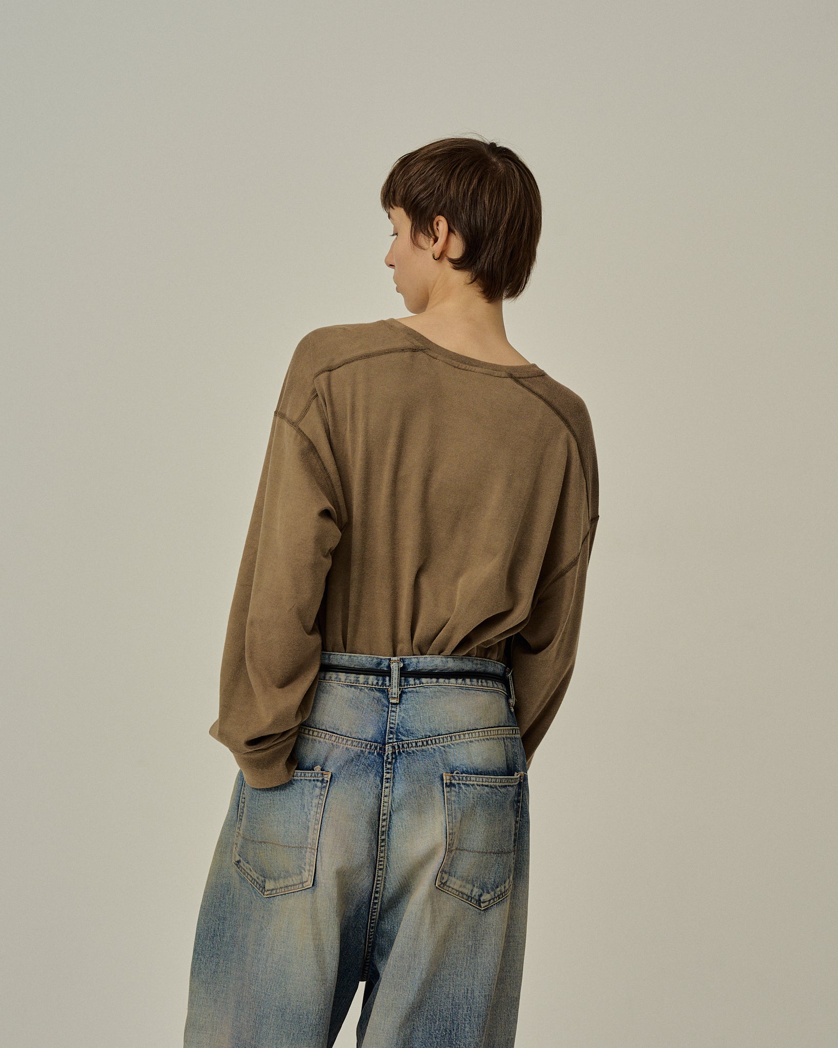 UNEVENNESS LS T-SHIRT(BROWN)