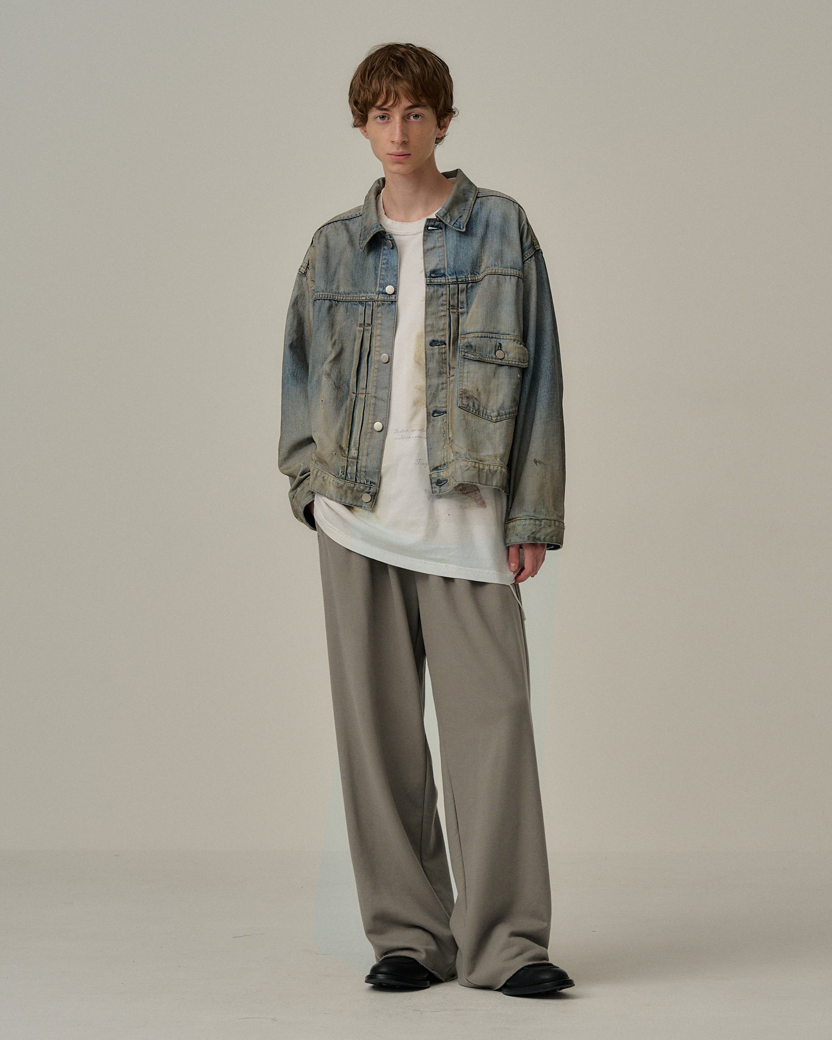 TUCK SWEAT PANTS(GRAY)