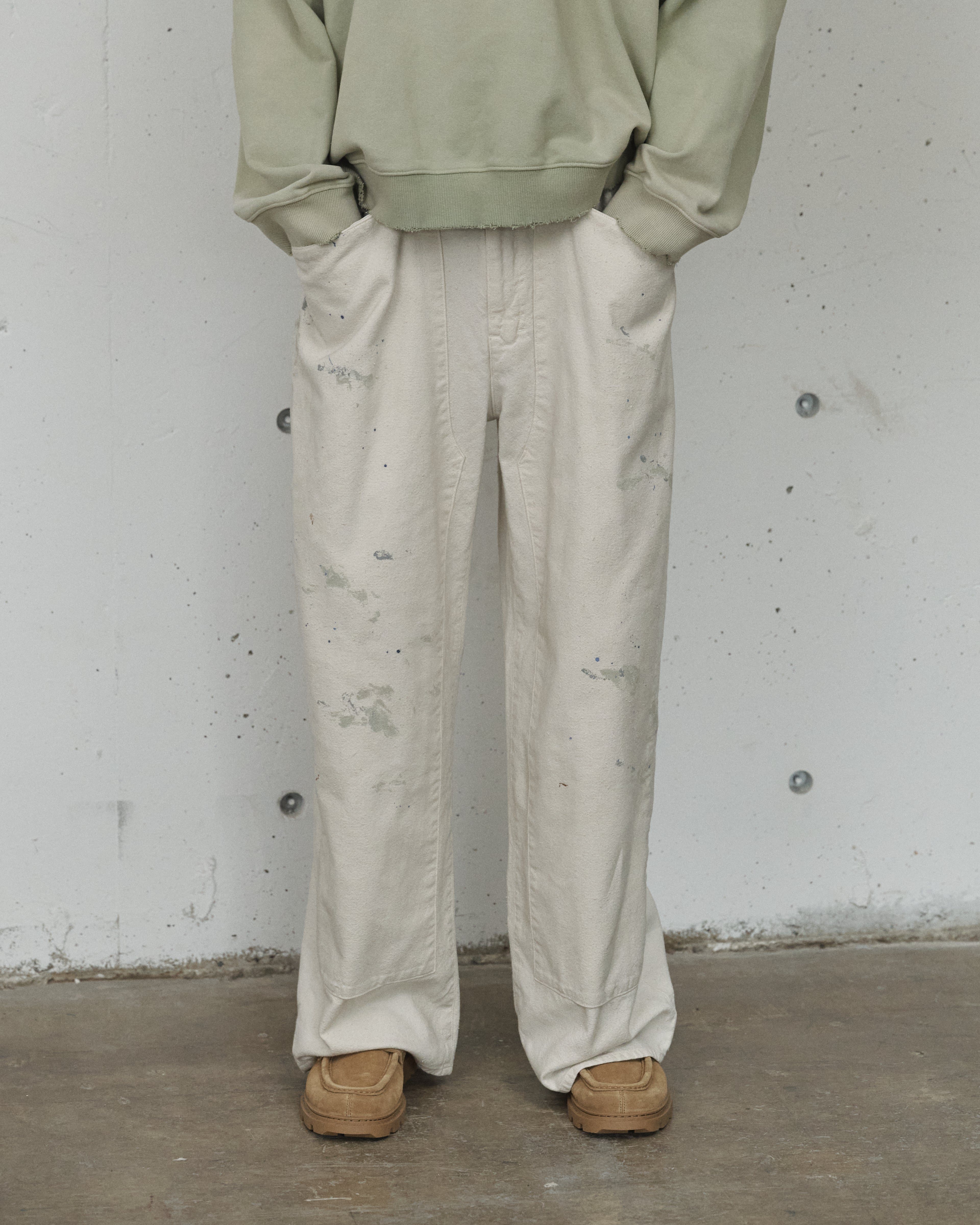 パンツ C/R DUCK DOUBLEKNEE PANTS(GREIGE) size1 C/R DUCK DOUBLEKNEE PANTS(GREIGE) – ANCELLM