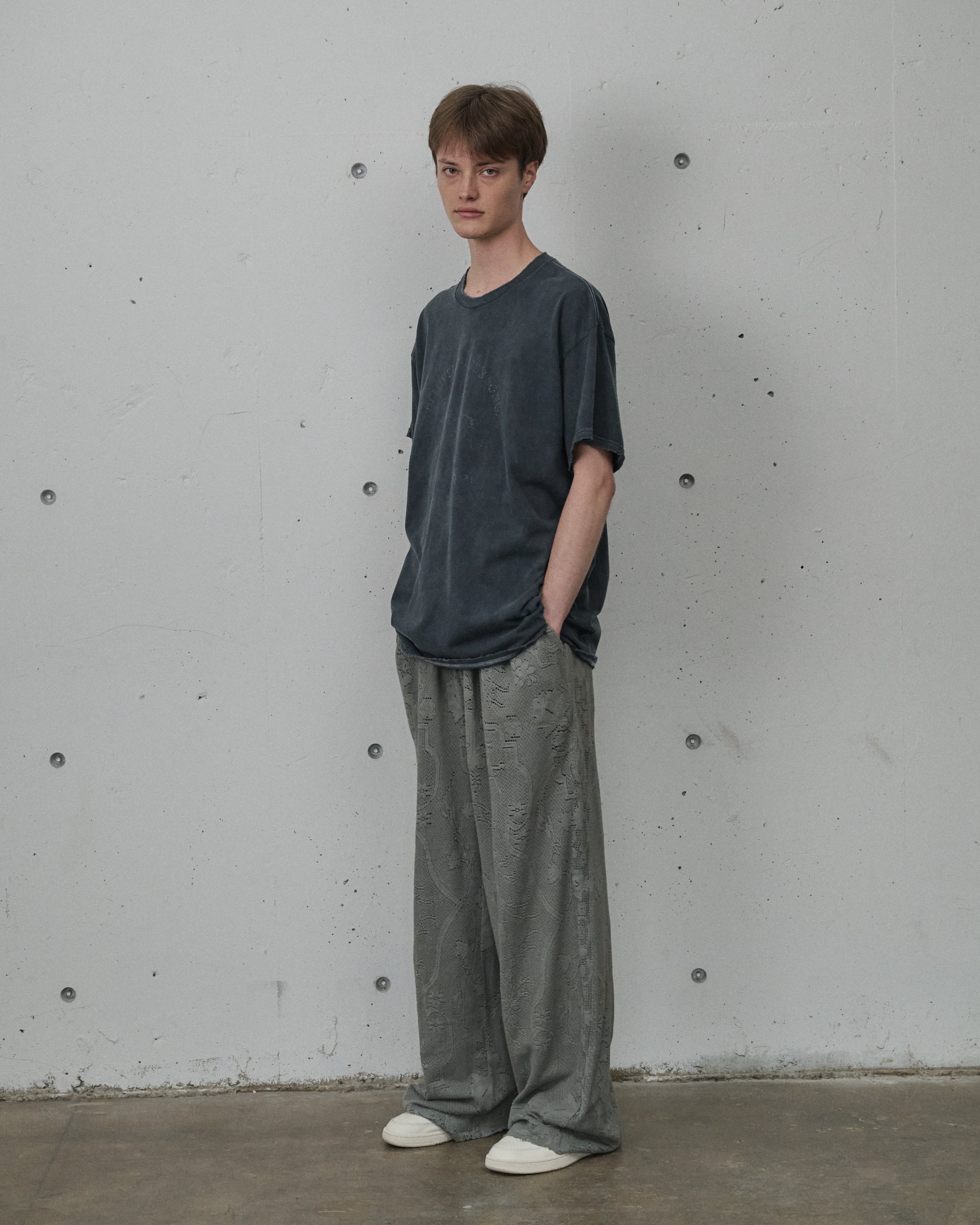 AGING LACE DOUBLE PANEL SLACKS(GRAY)