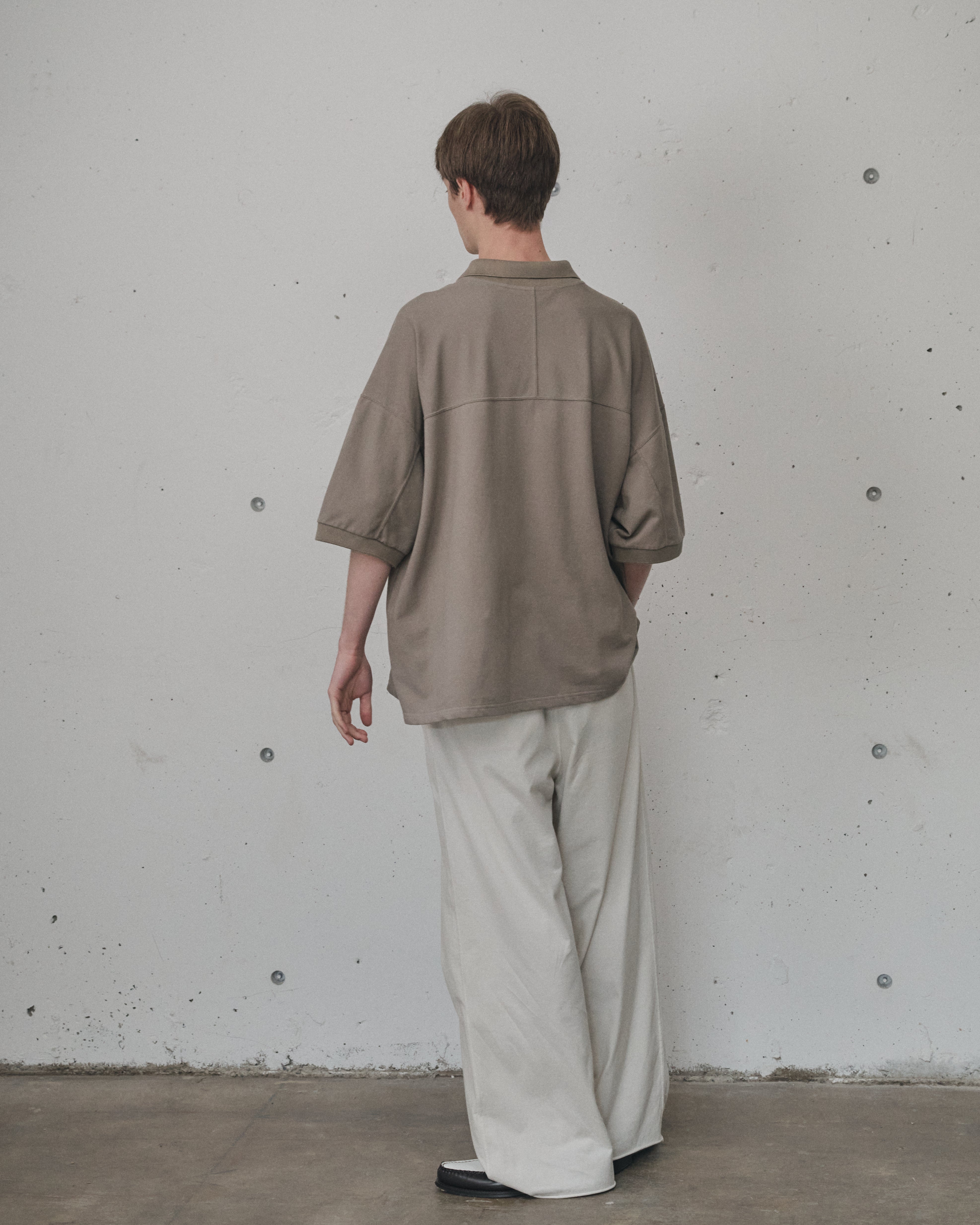 DRAPE WIDE EASY CUT SLACKS(WHITE)