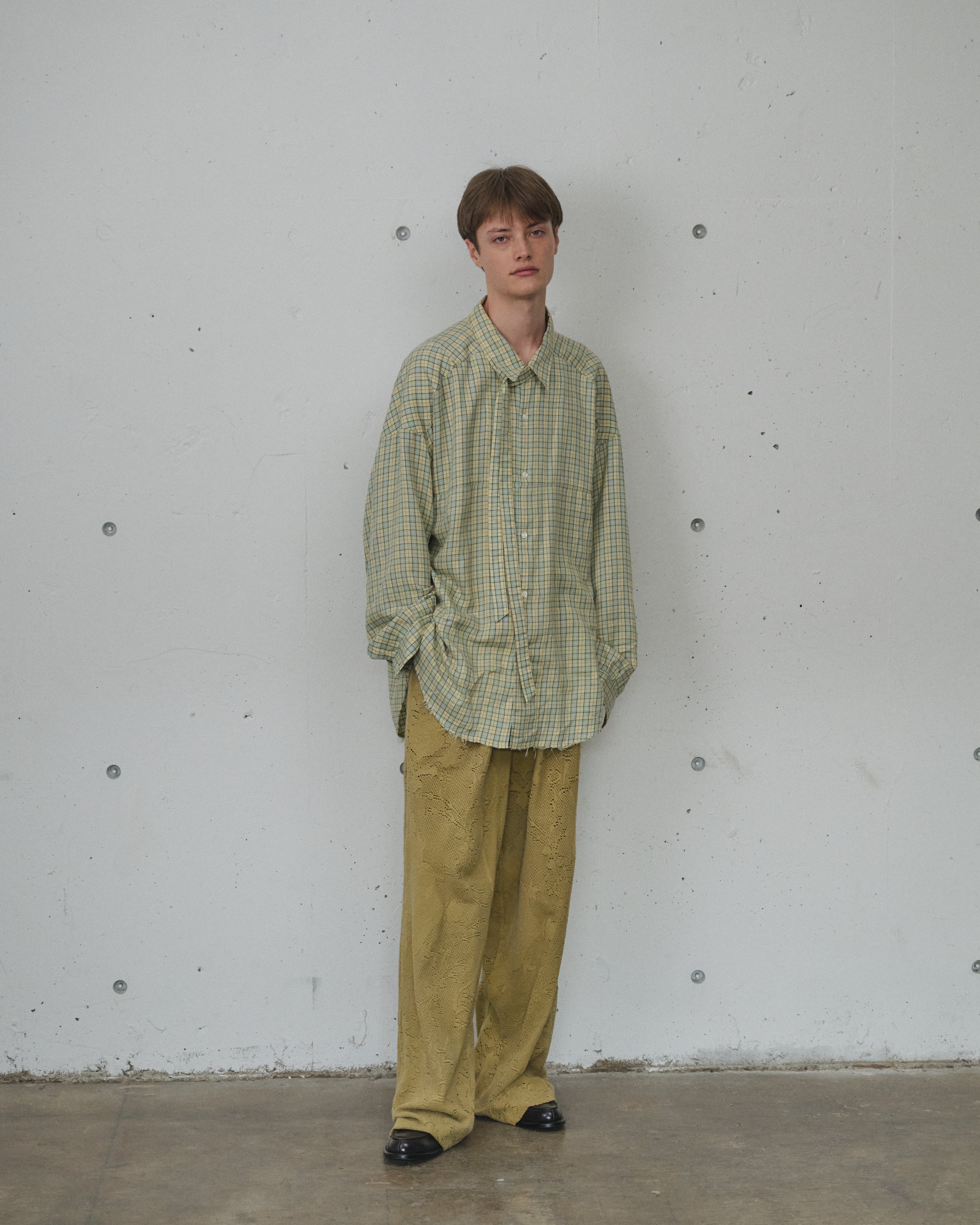 BOW-TIE CHECK SHIRT(CREAM)