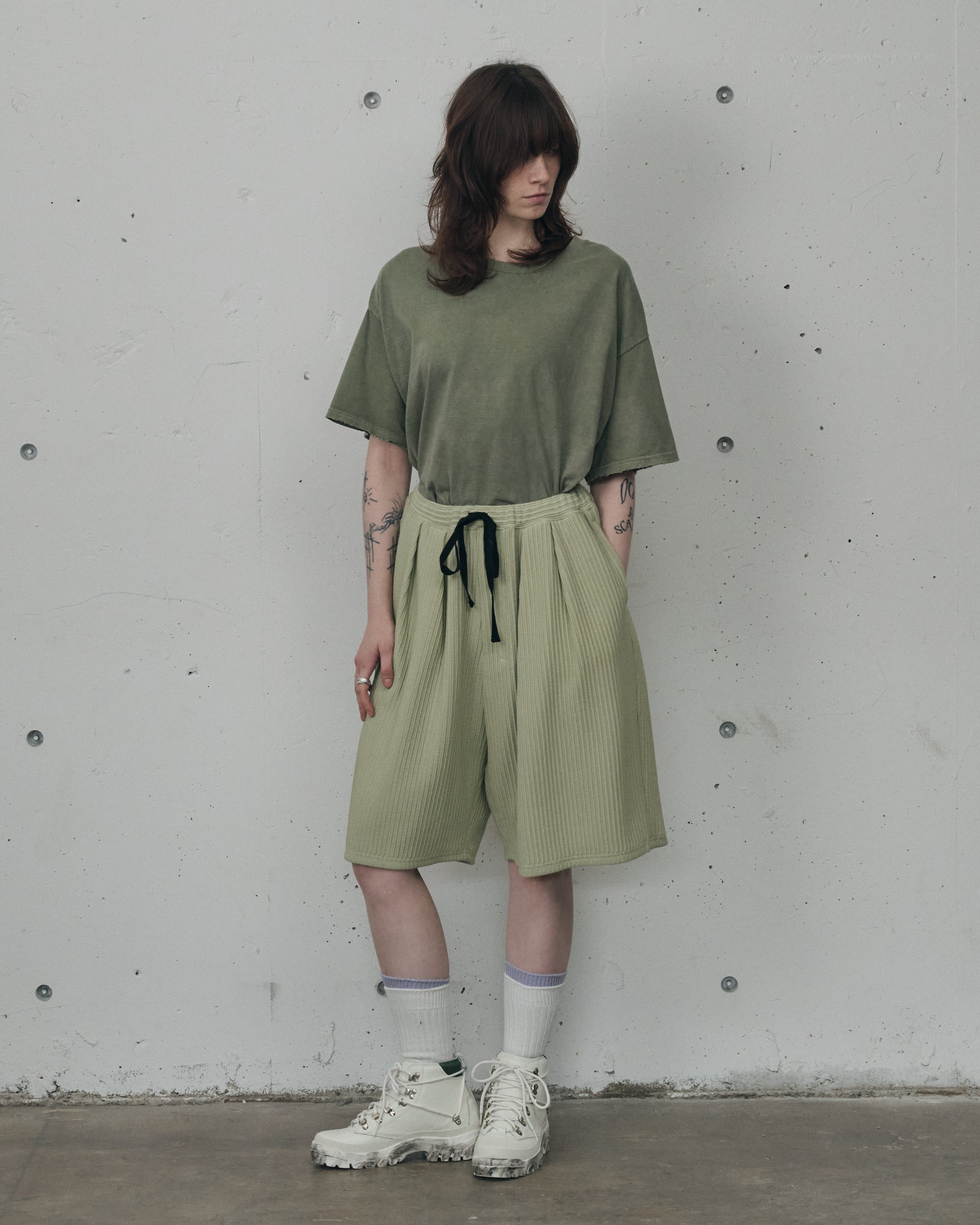 EMBROIDERY T-SHIRT(GRAYMINT)