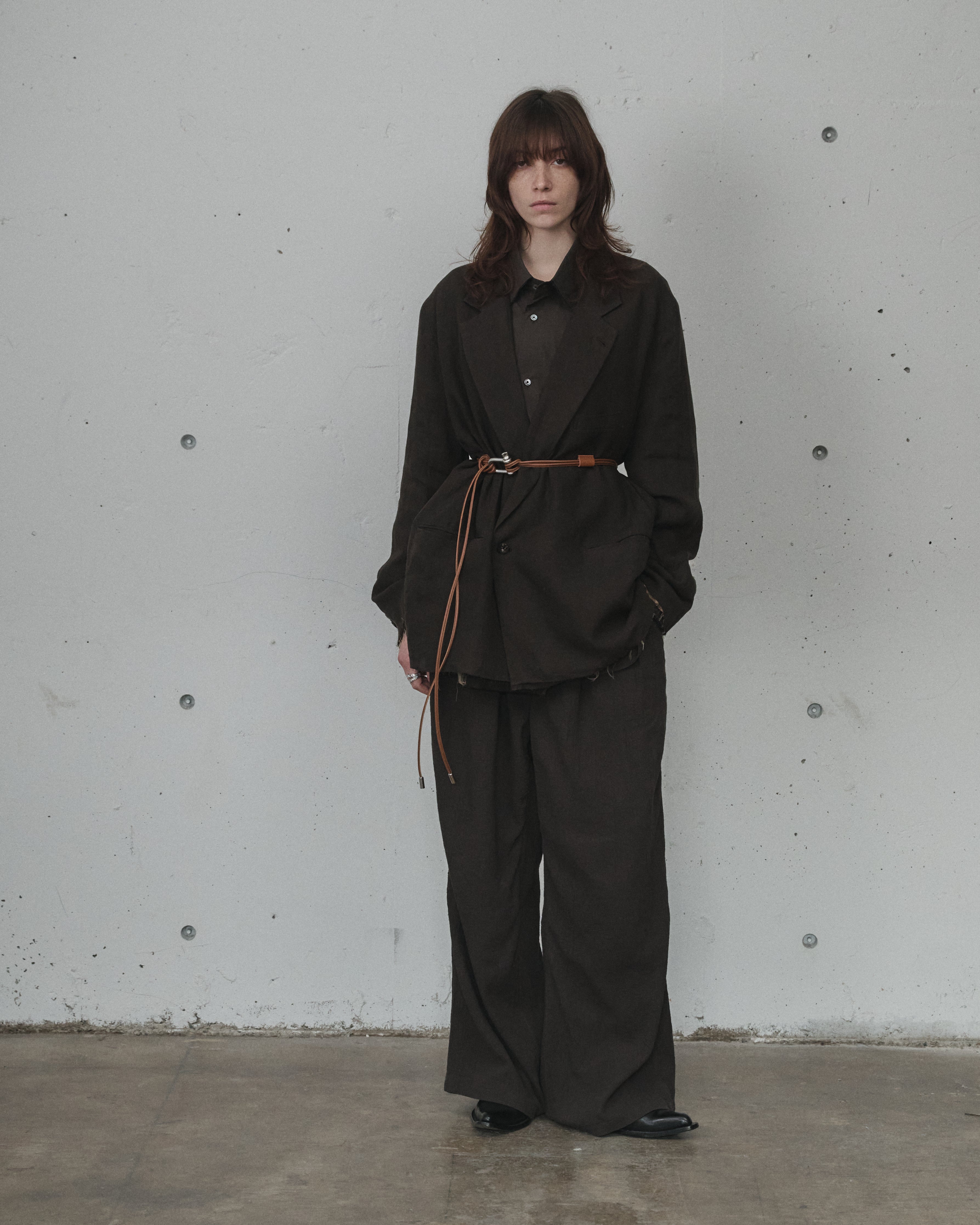 ジャケット・アウター 100/S LINEN TAILORED JACKET(BLACK) size1 100/S LINEN TAILORED JACKET(BROWN) – ANCELLM