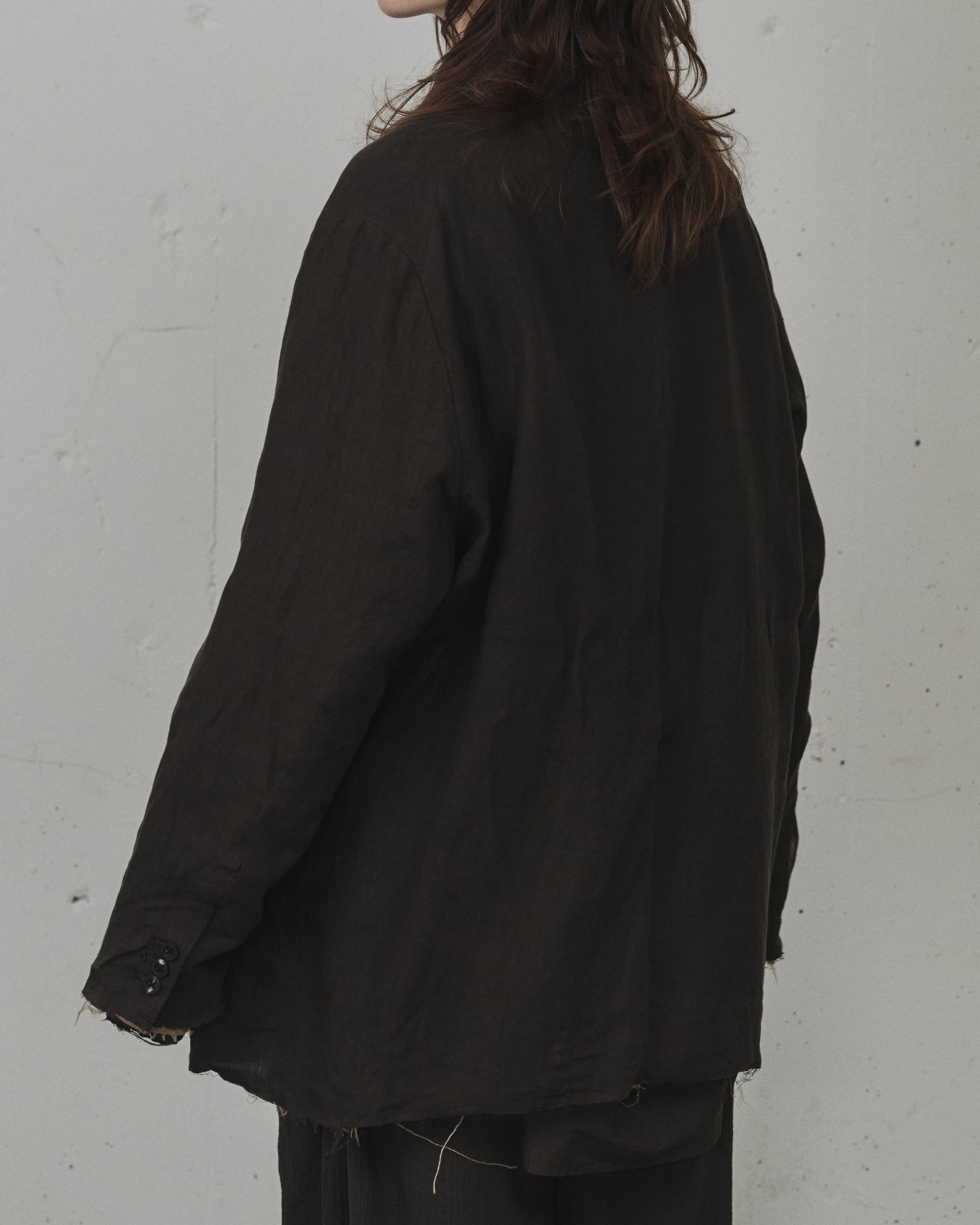 100/S LINEN TAILORED JACKET(BROWN)