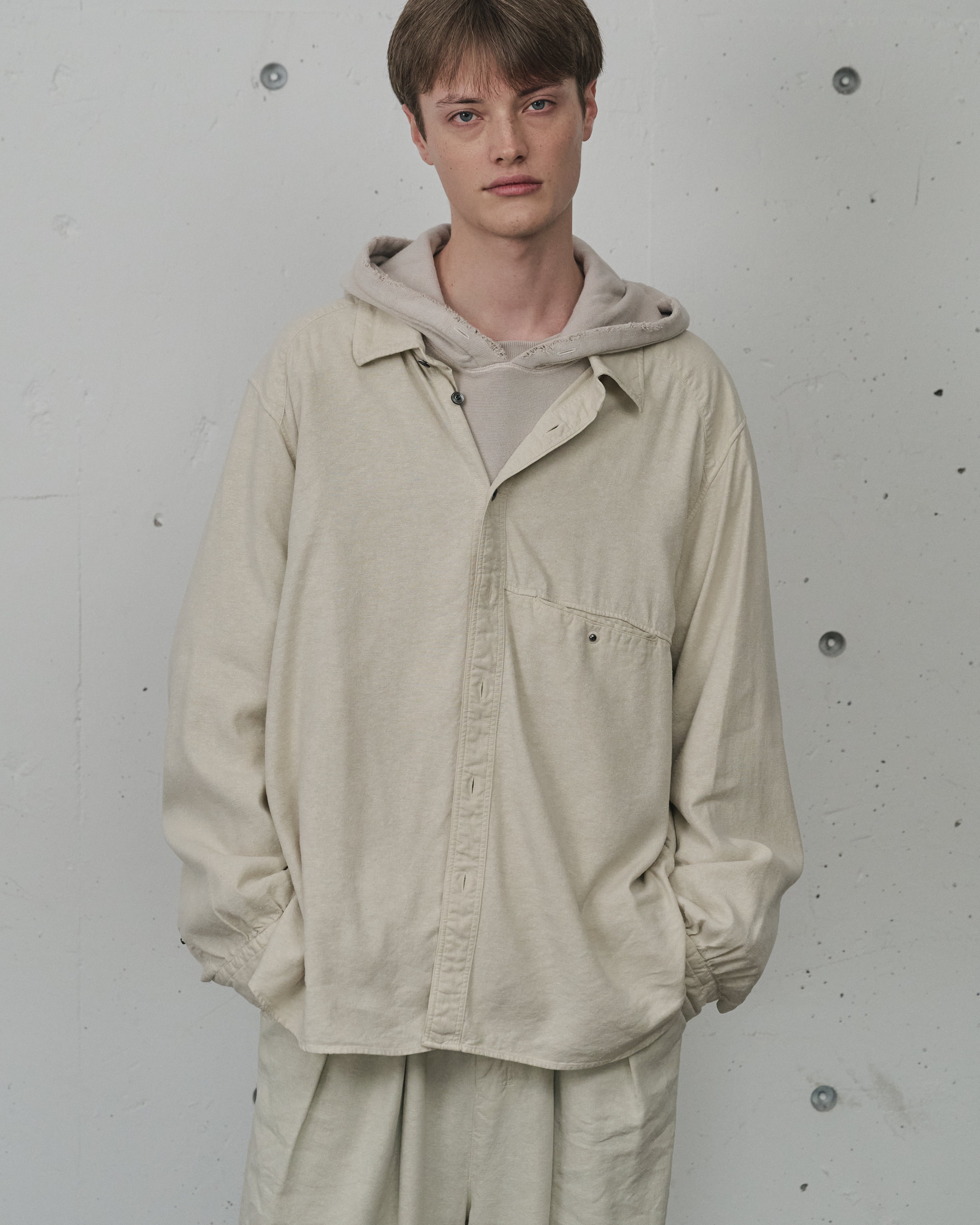 L/S NEP BOXY SHIRT(D.WHITE)