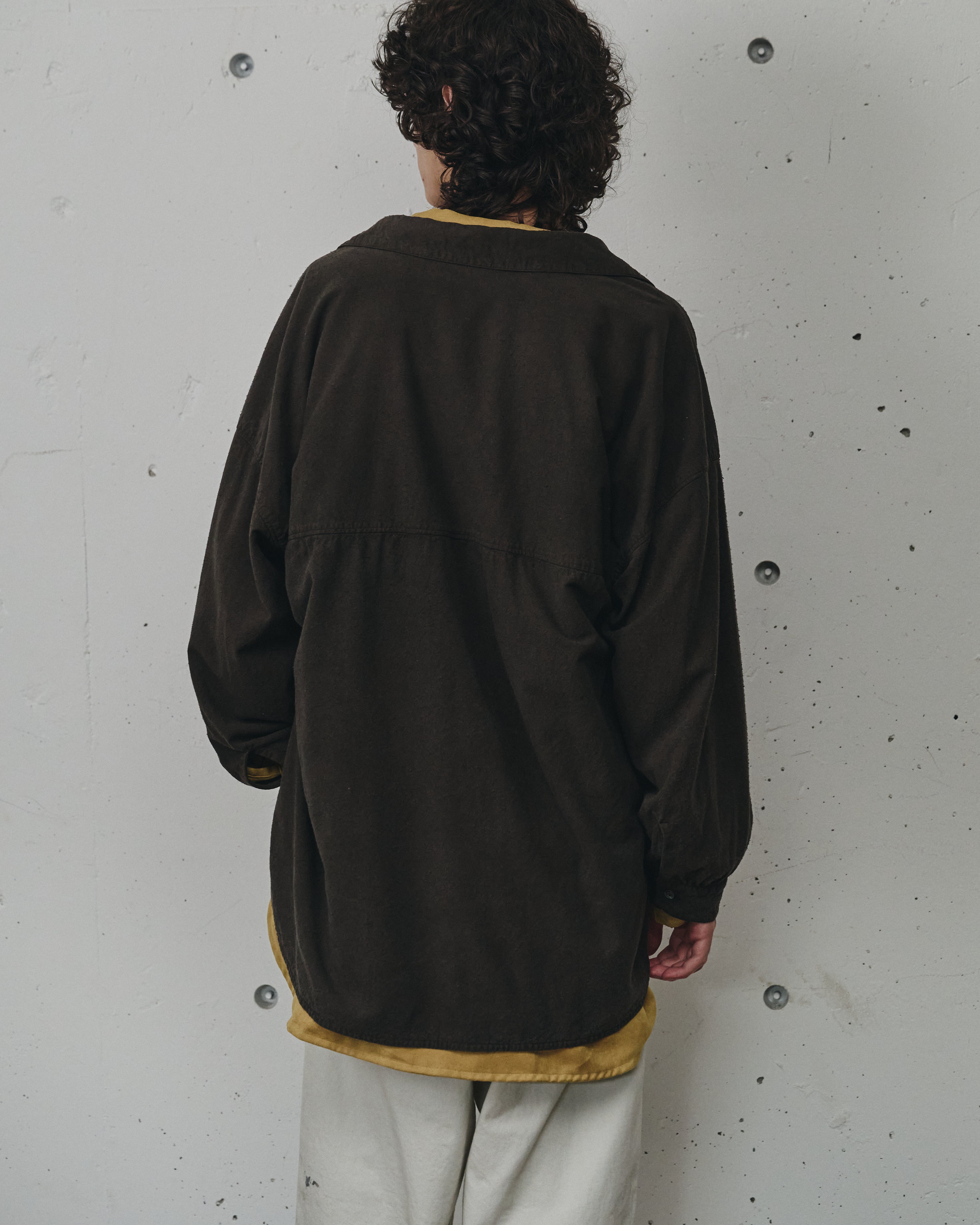 SILK NEP LONG SHIRT(BROWN)