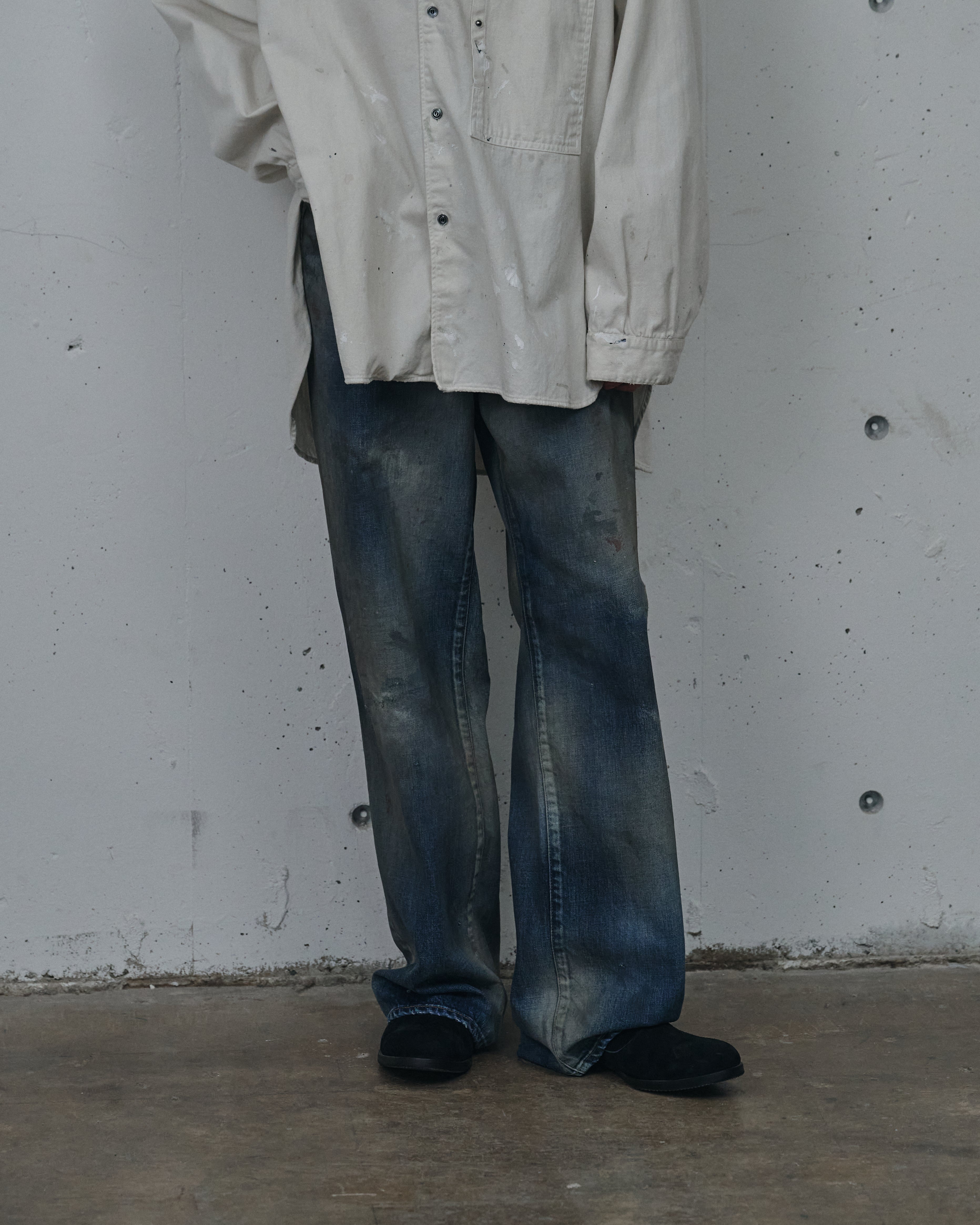 AGING MIDDLE STRAIGHT 5P DENIM PANTS(INDIGO)