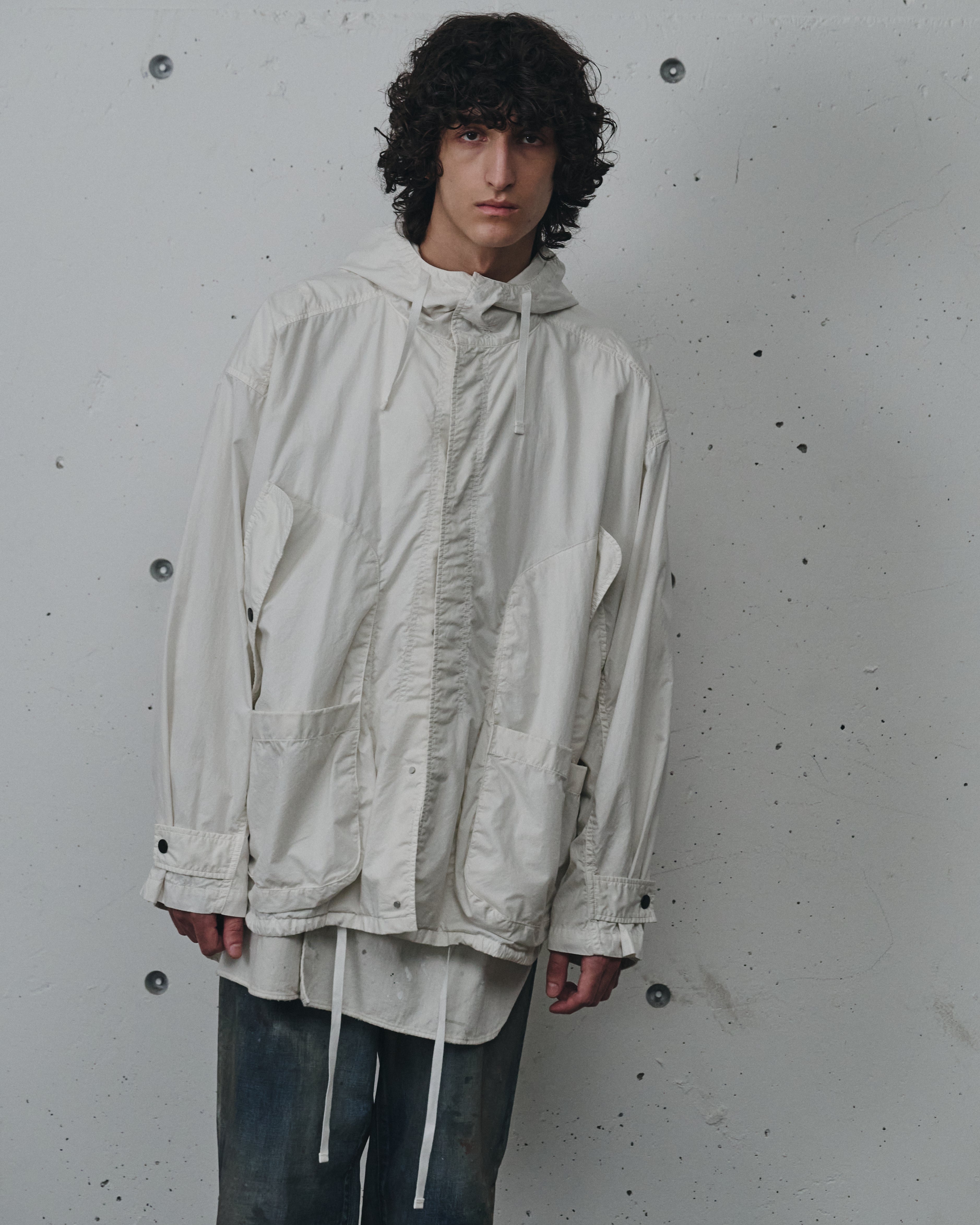 HOODED FIELD SHIRT JACKET(WHITE)