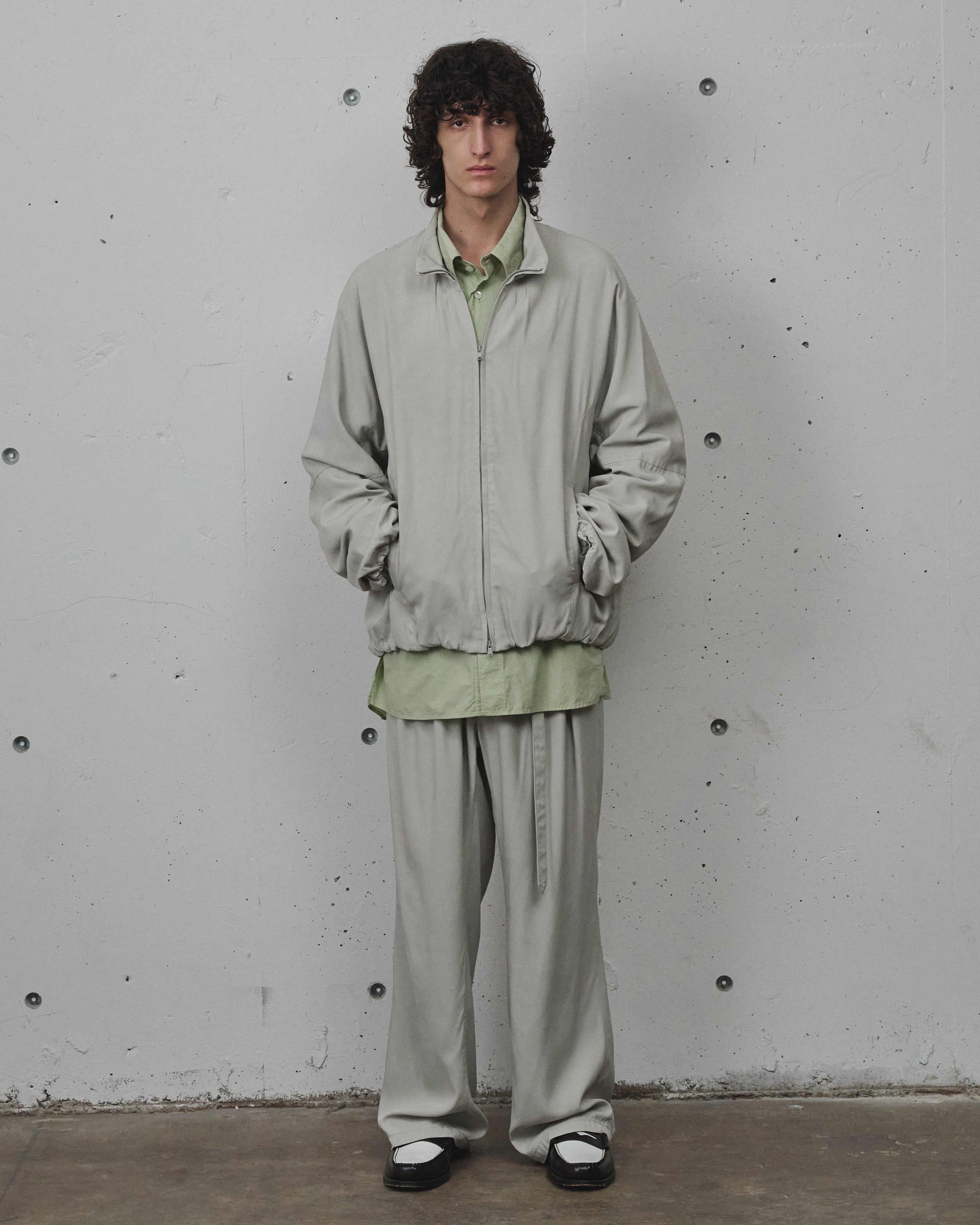 VISCOSE BELT-LESS TROUSERS(MINT)