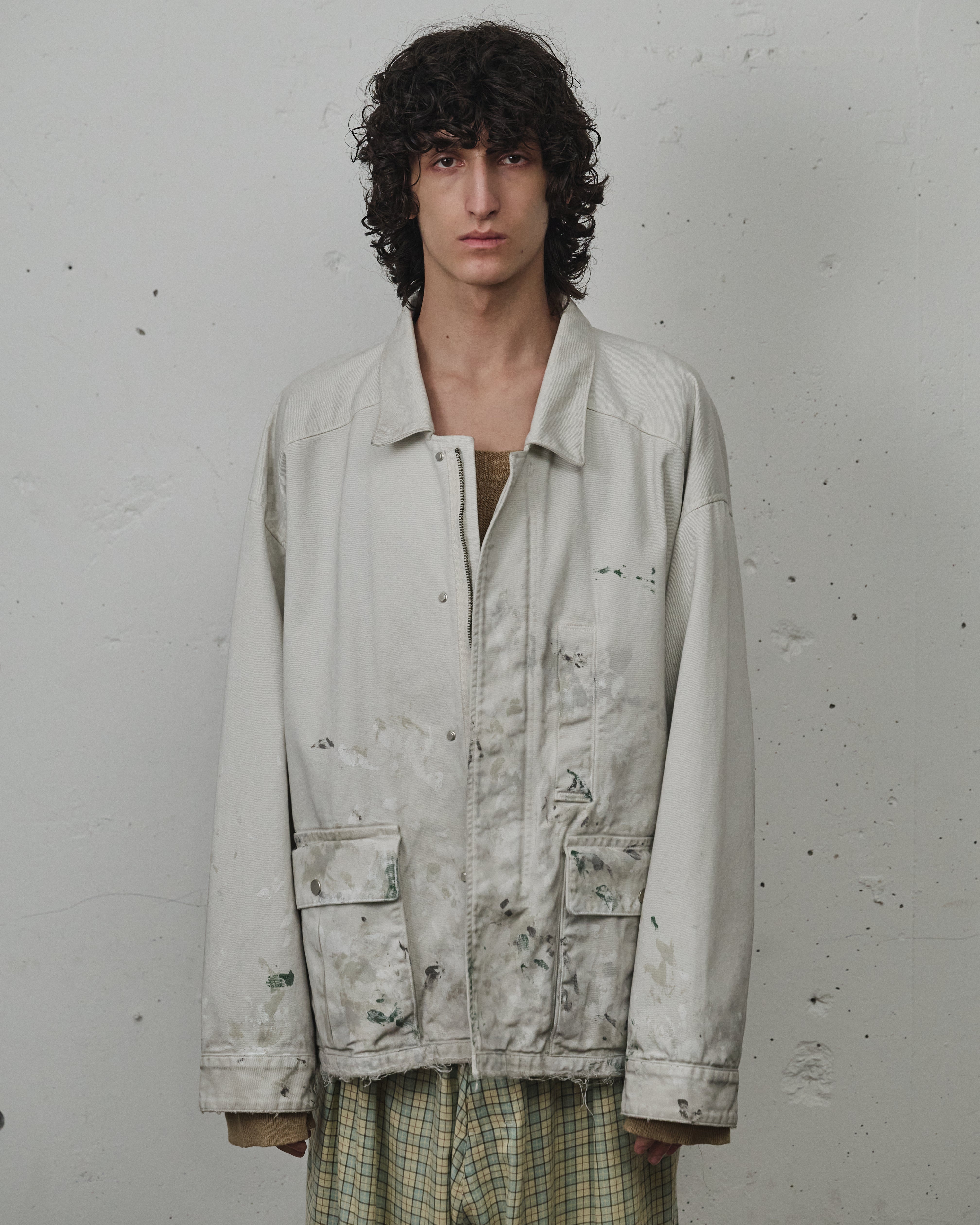 HIGHCOUNT DRILL AGING JACKET(OFF)