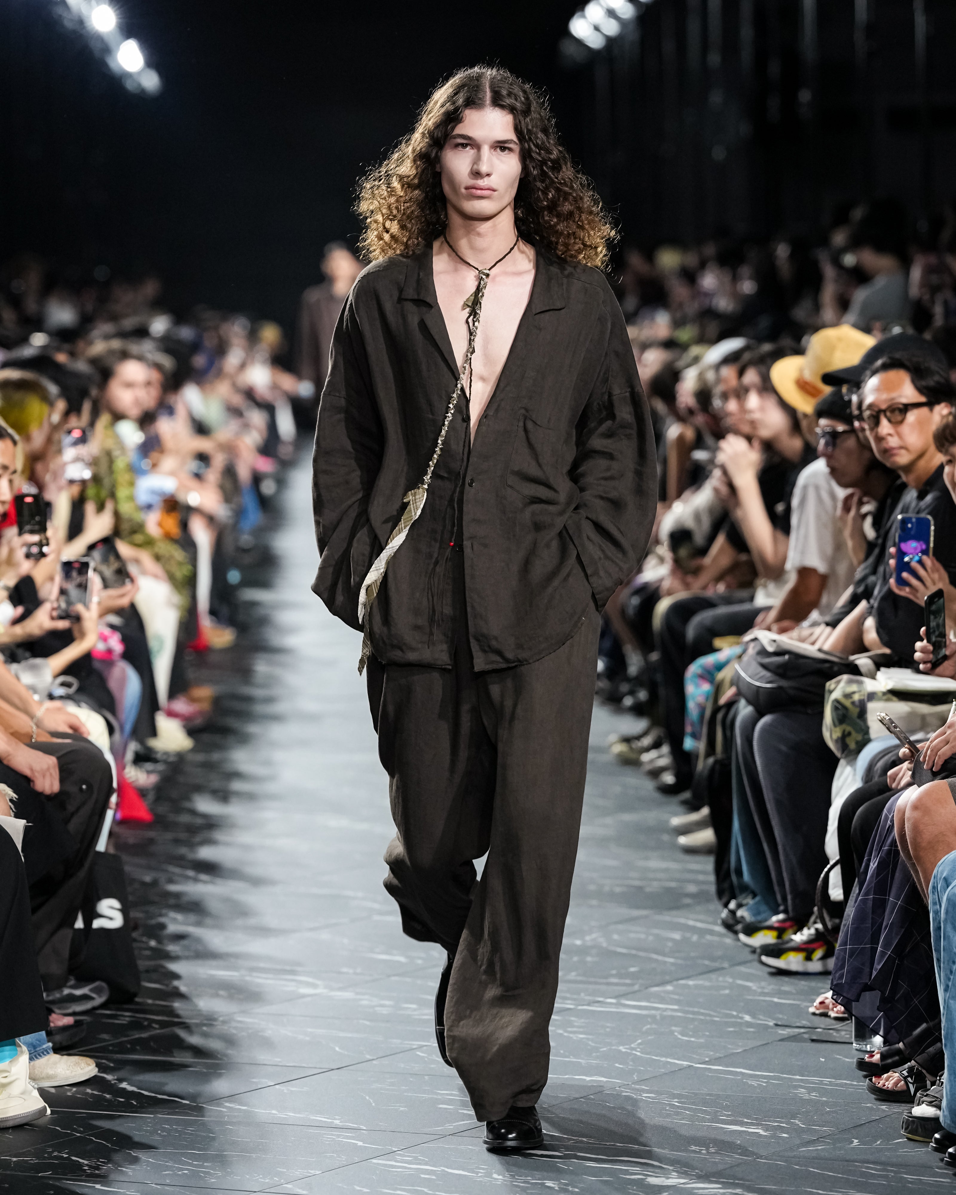 100/S LINEN TAILORED SHIRT(BROWN)