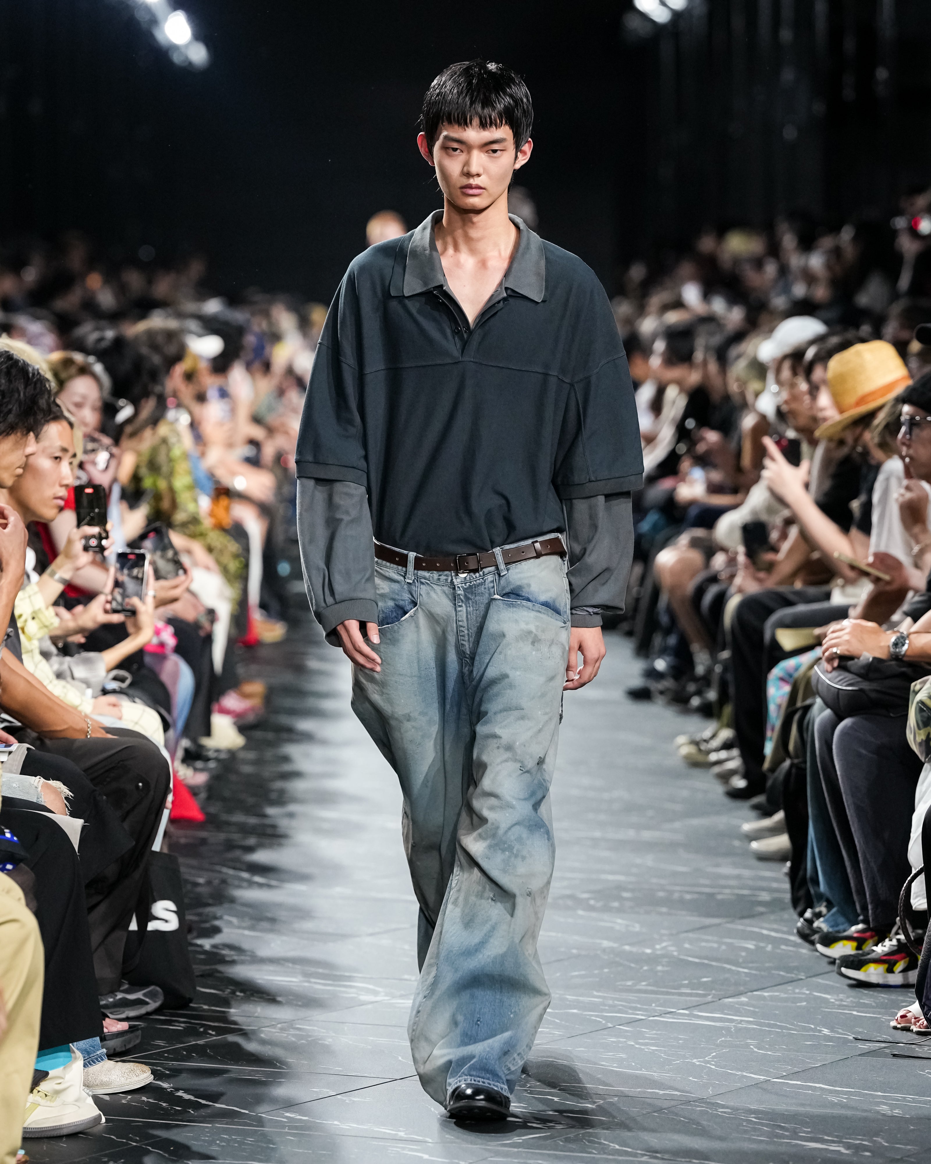 FOOTBALL S/S POLO(NAVY)